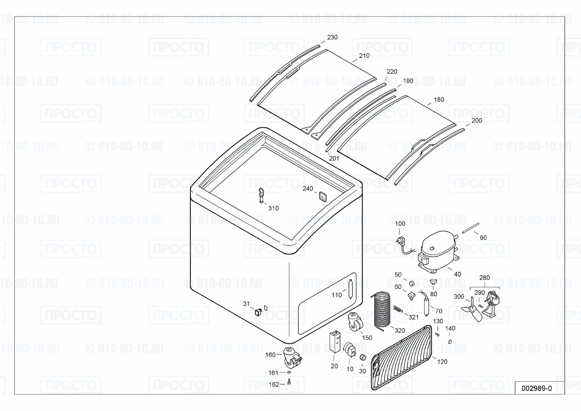 Взрыв-схема запчастей холодильника Liebherr GTI 5003-16E