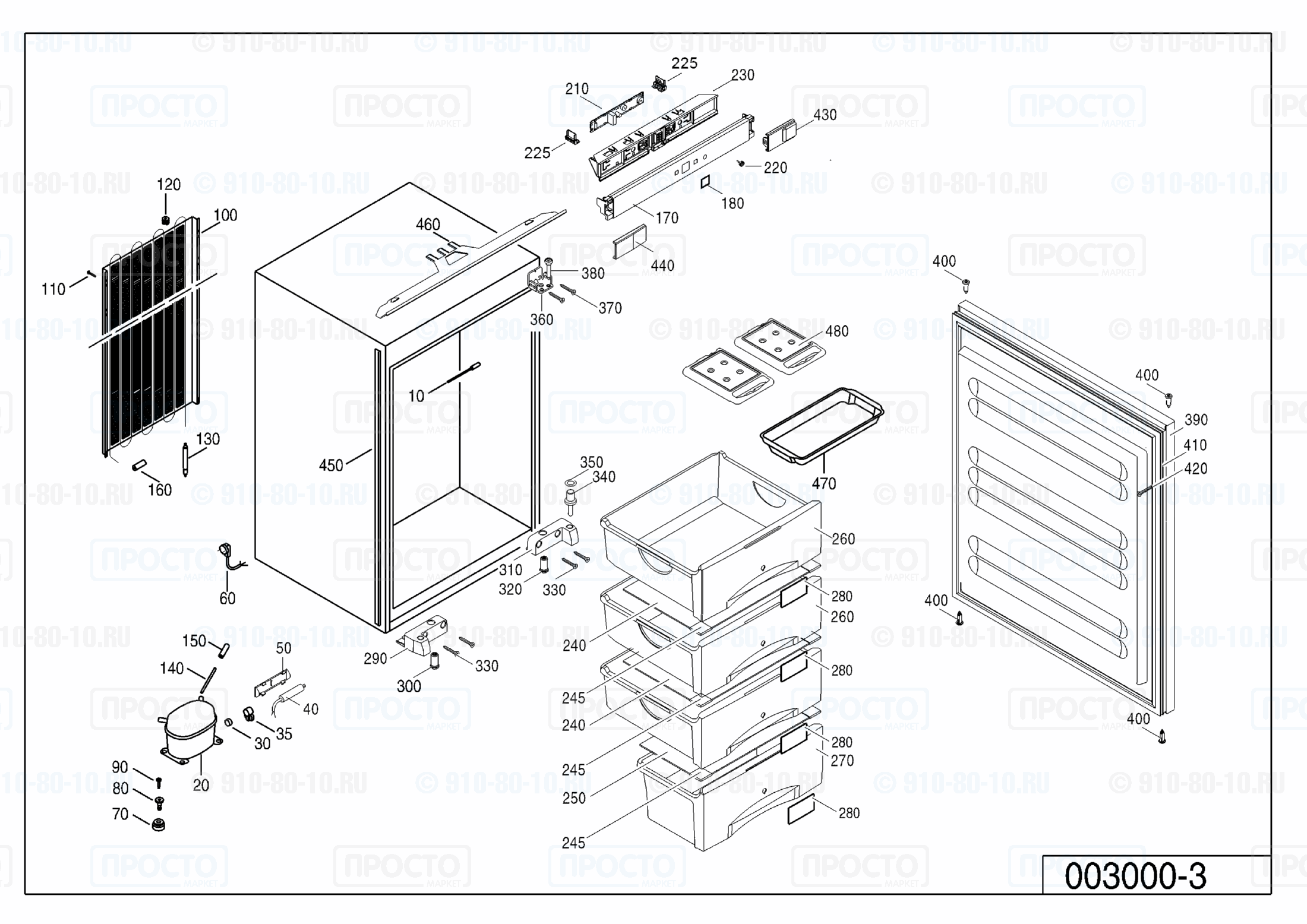 Взрыв-схема запчастей холодильника Liebherr IGS 1113-20E