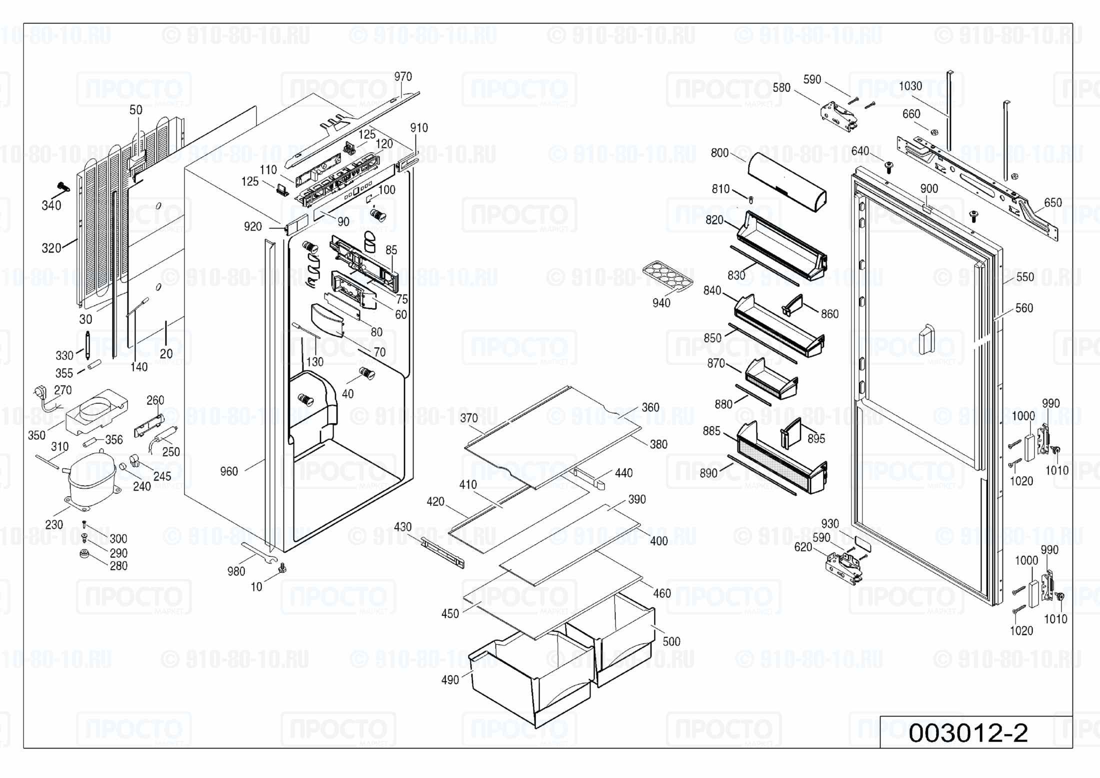 Взрыв-схема запчастей холодильника Liebherr IKP 2050-20L