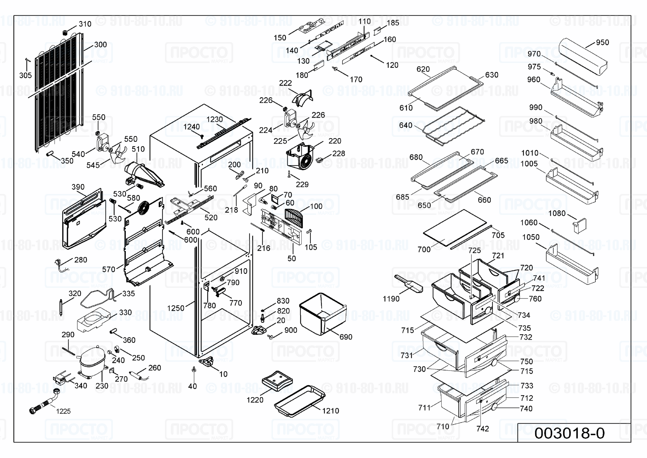 Взрыв-схема запчастей холодильника Liebherr KIKNv 3056-23J