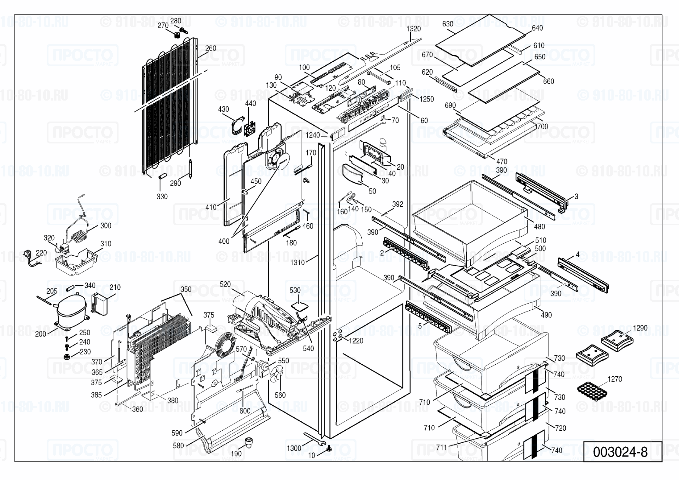 Взрыв-схема запчастей холодильника Liebherr ICBN 3056-21L
