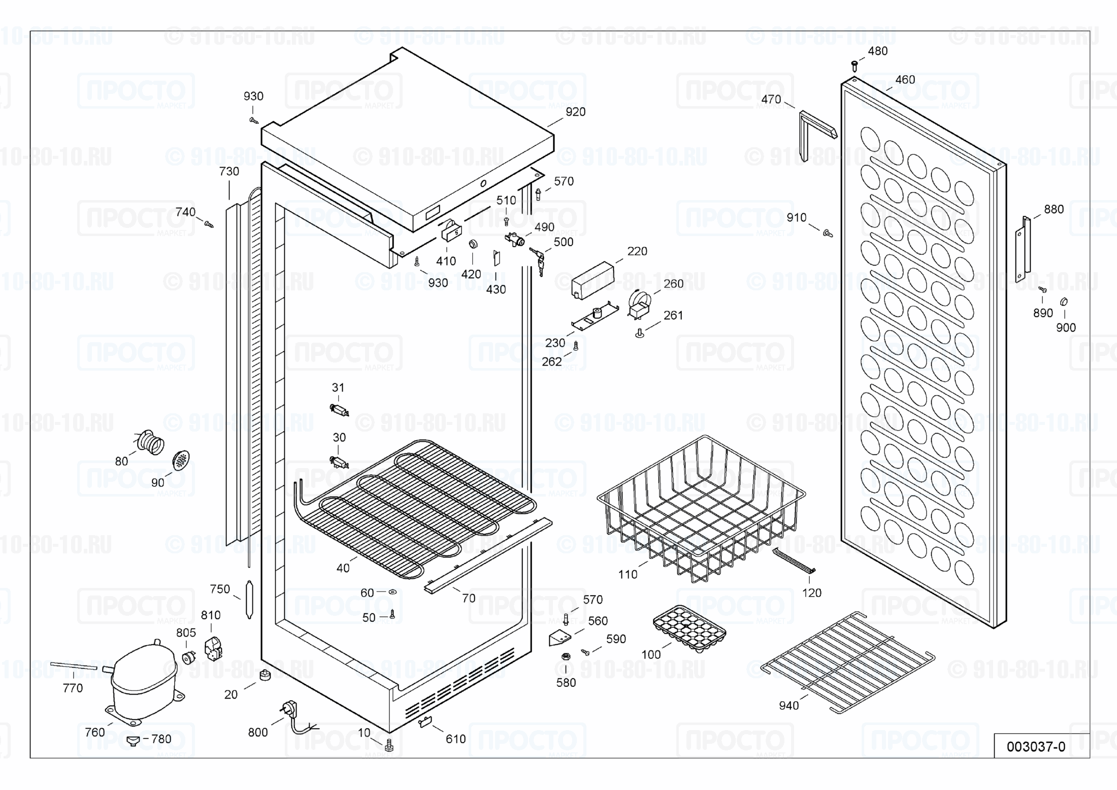 Взрыв-схема холодильника Liebherr GG 4310-20D