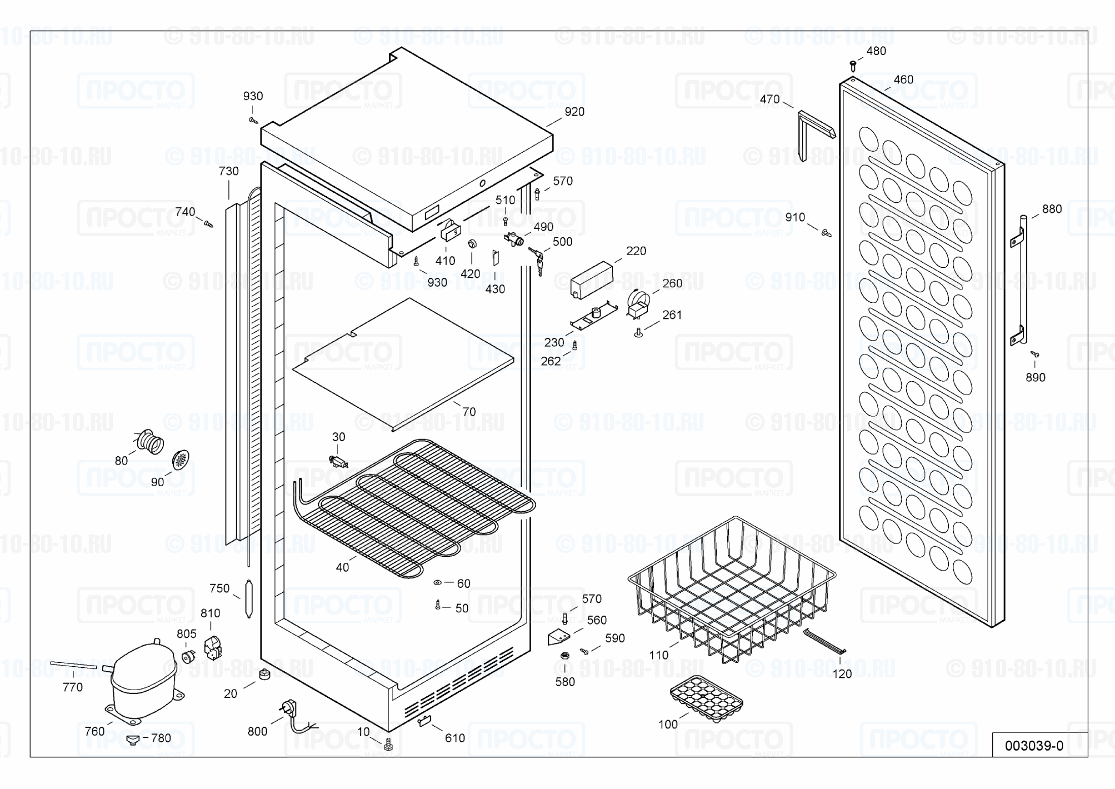 Взрыв-схема запчастей холодильника Liebherr GG 4360-20