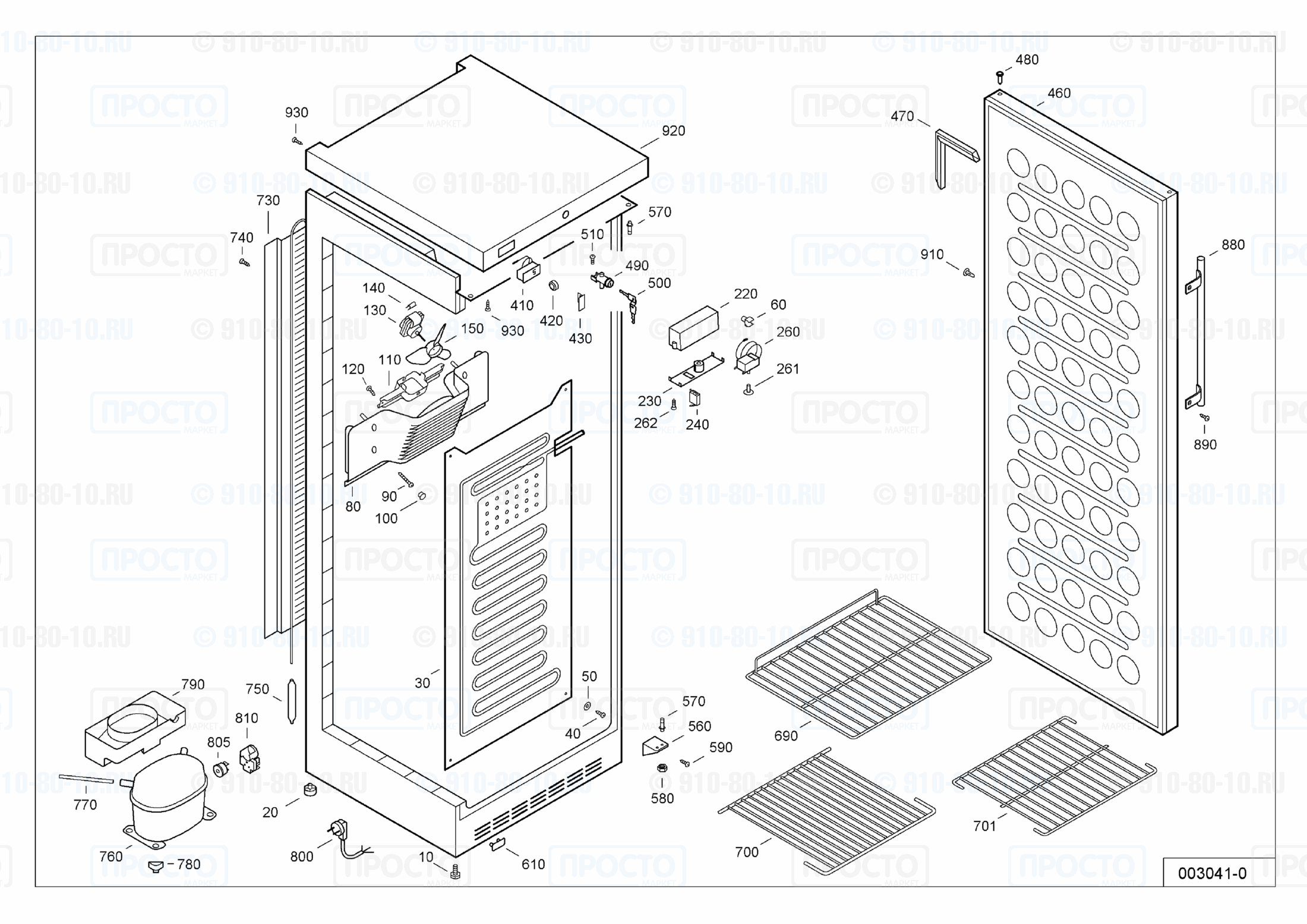 Взрыв-схема запчастей холодильника Liebherr FKv 4360-20B