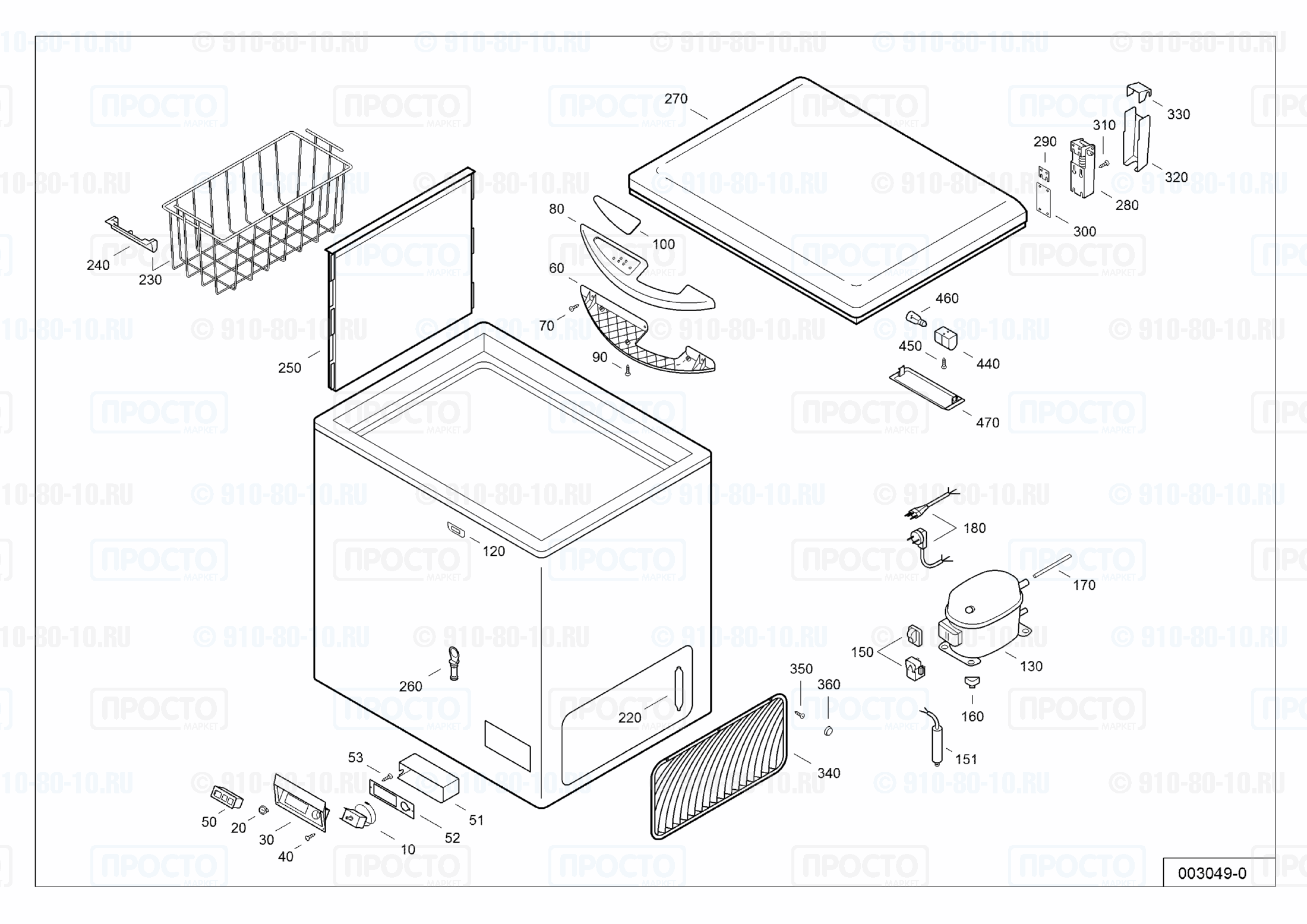 Взрыв-схема запчастей холодильника Liebherr GTS 6112-20A