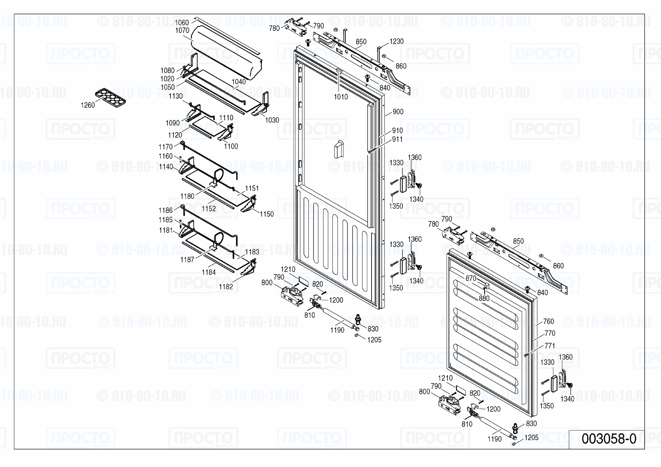 Взрыв-схема холодильника Liebherr ICN 3056-20F