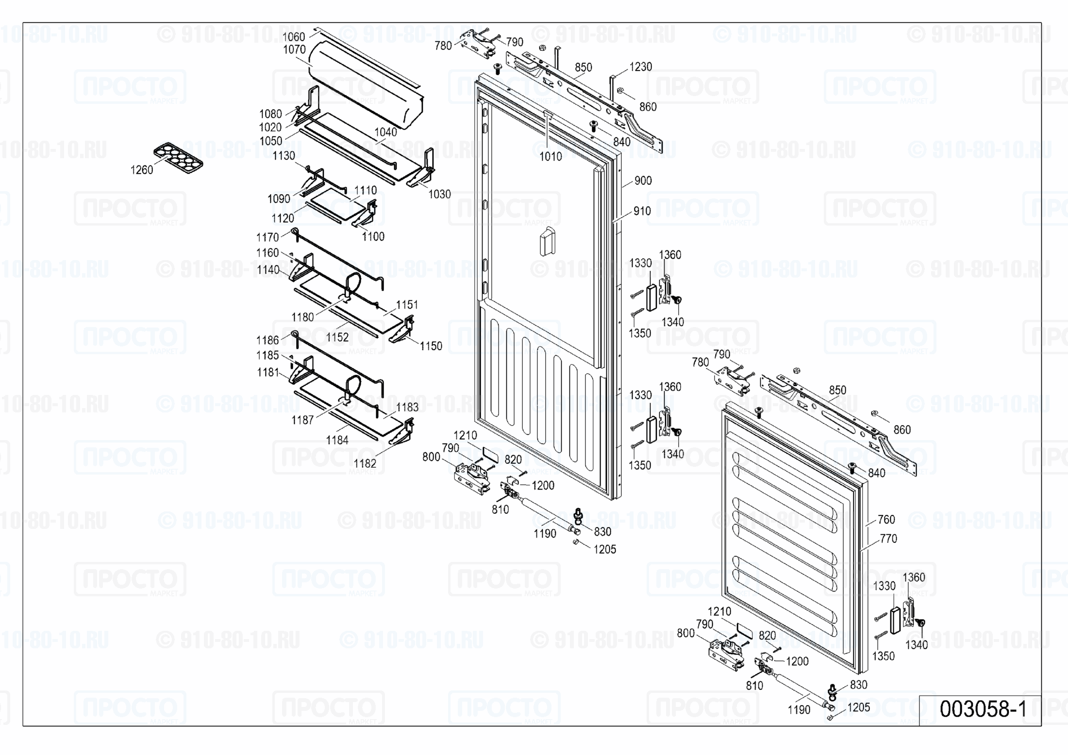 Взрыв-схема холодильника Liebherr ICN 3056-20K