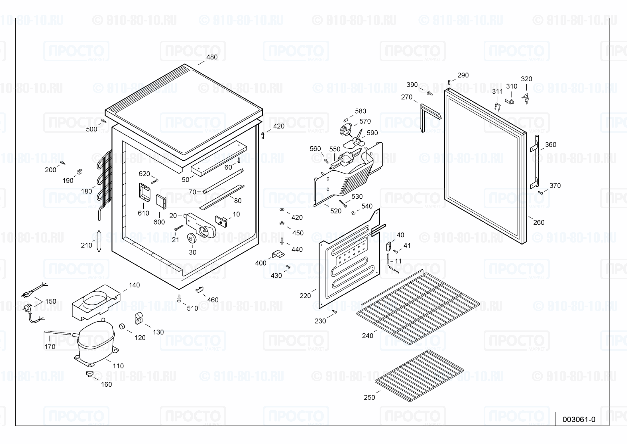 Взрыв-схема запчастей холодильника Liebherr UKU 1852-21D
