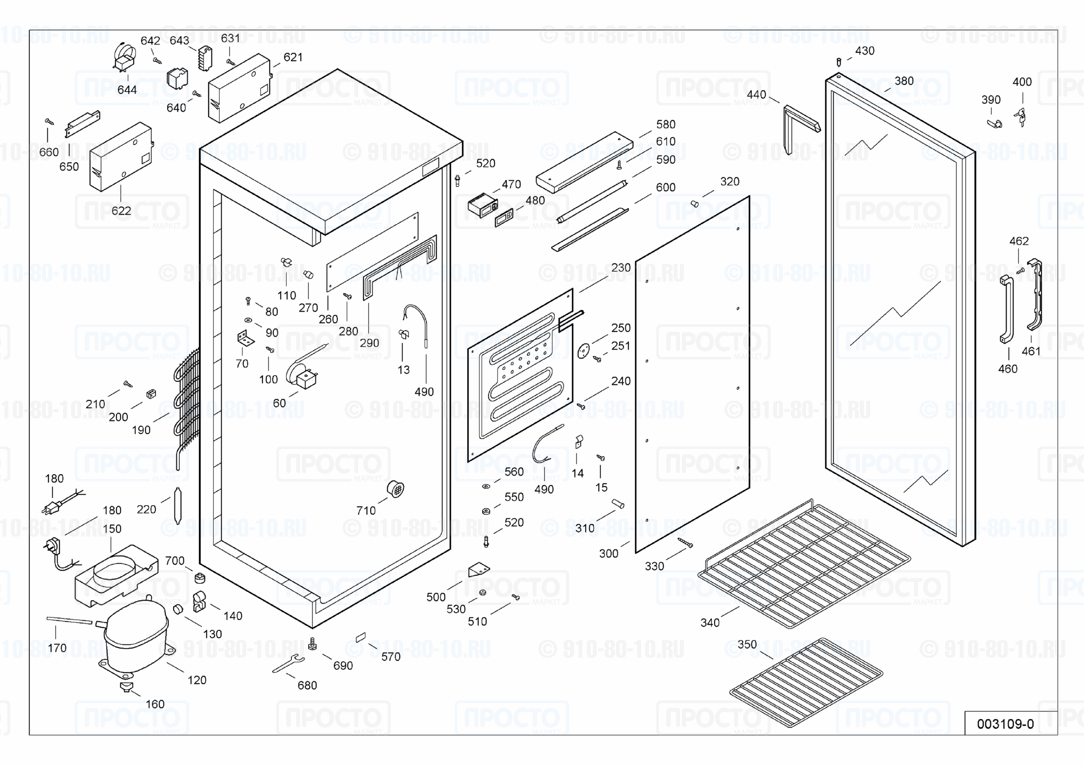 Взрыв-схема запчастей холодильника Liebherr WTSw 3202-20