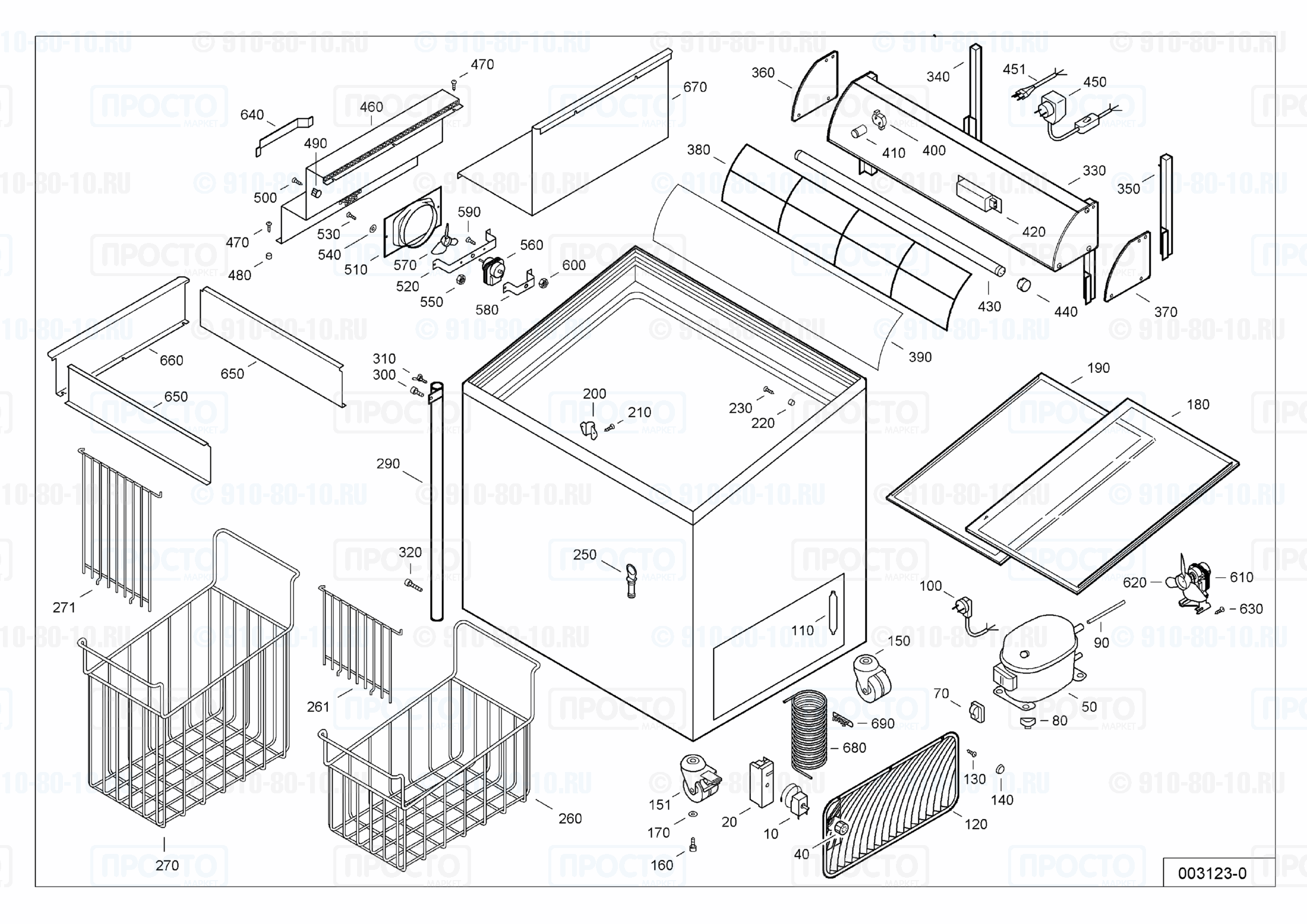 Взрыв-схема запчастей холодильника Liebherr FTI 2902-13A