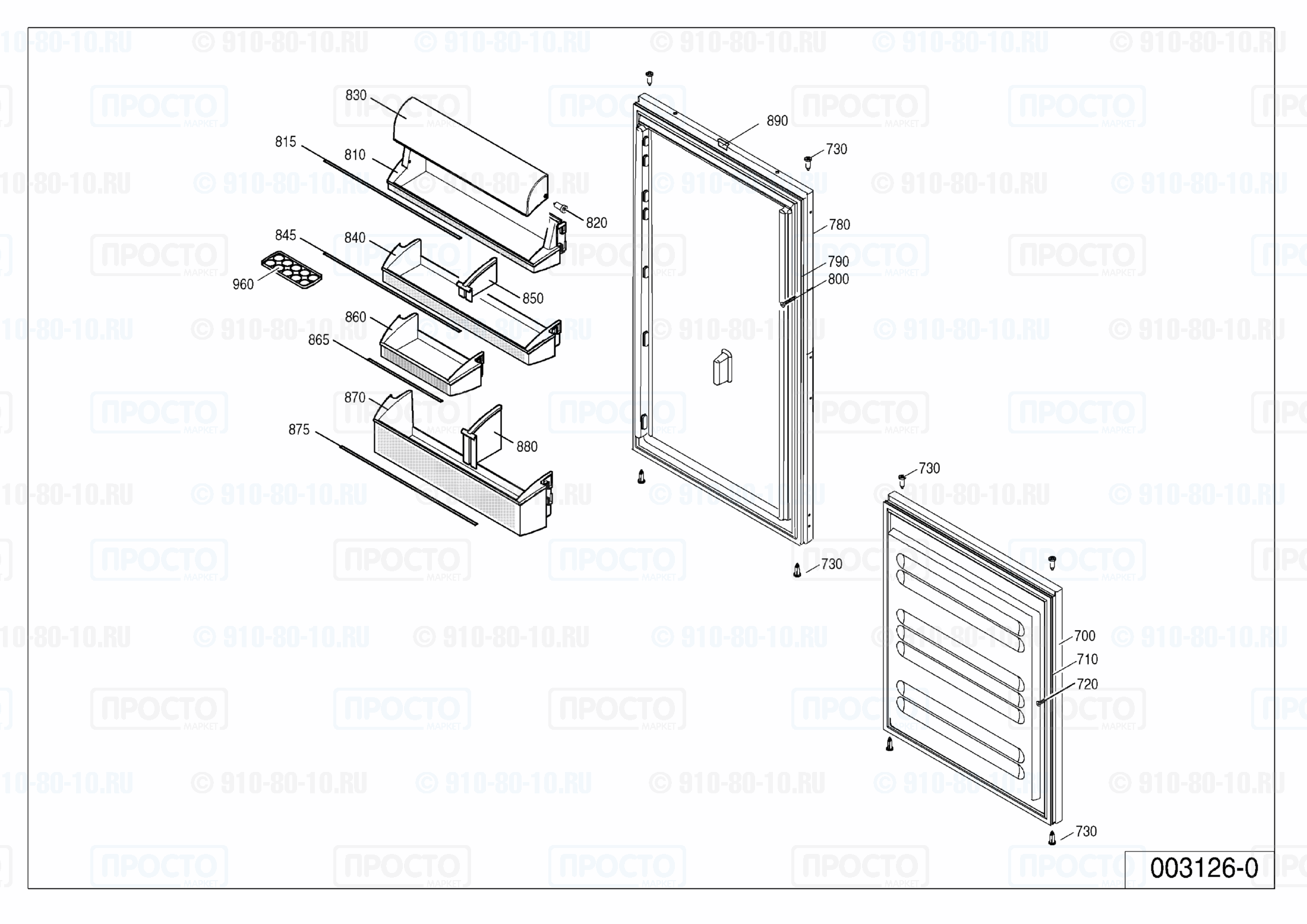 Взрыв-схема холодильника Liebherr ICS 3013-20B