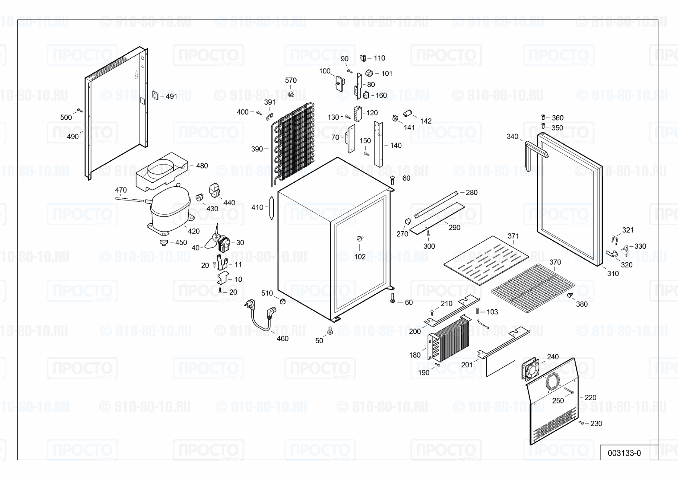 Взрыв-схема запчастей холодильника Liebherr FKv 502-20I