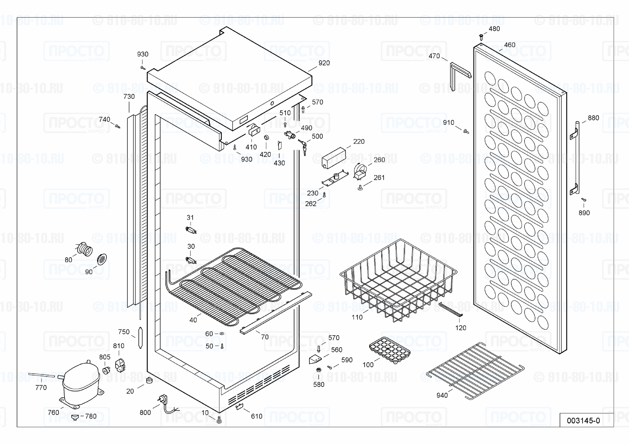 Взрыв-схема запчастей холодильника Liebherr GG 4360-20A