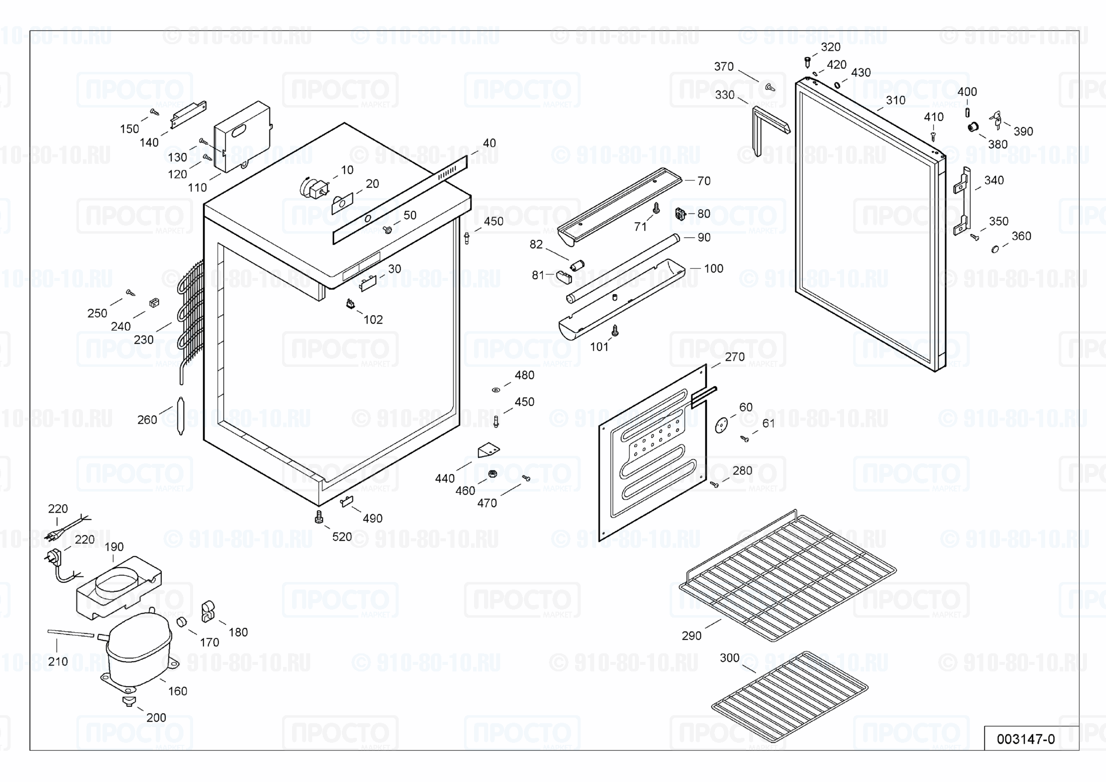Взрыв-схема запчастей холодильника Liebherr FKS 1802-20H