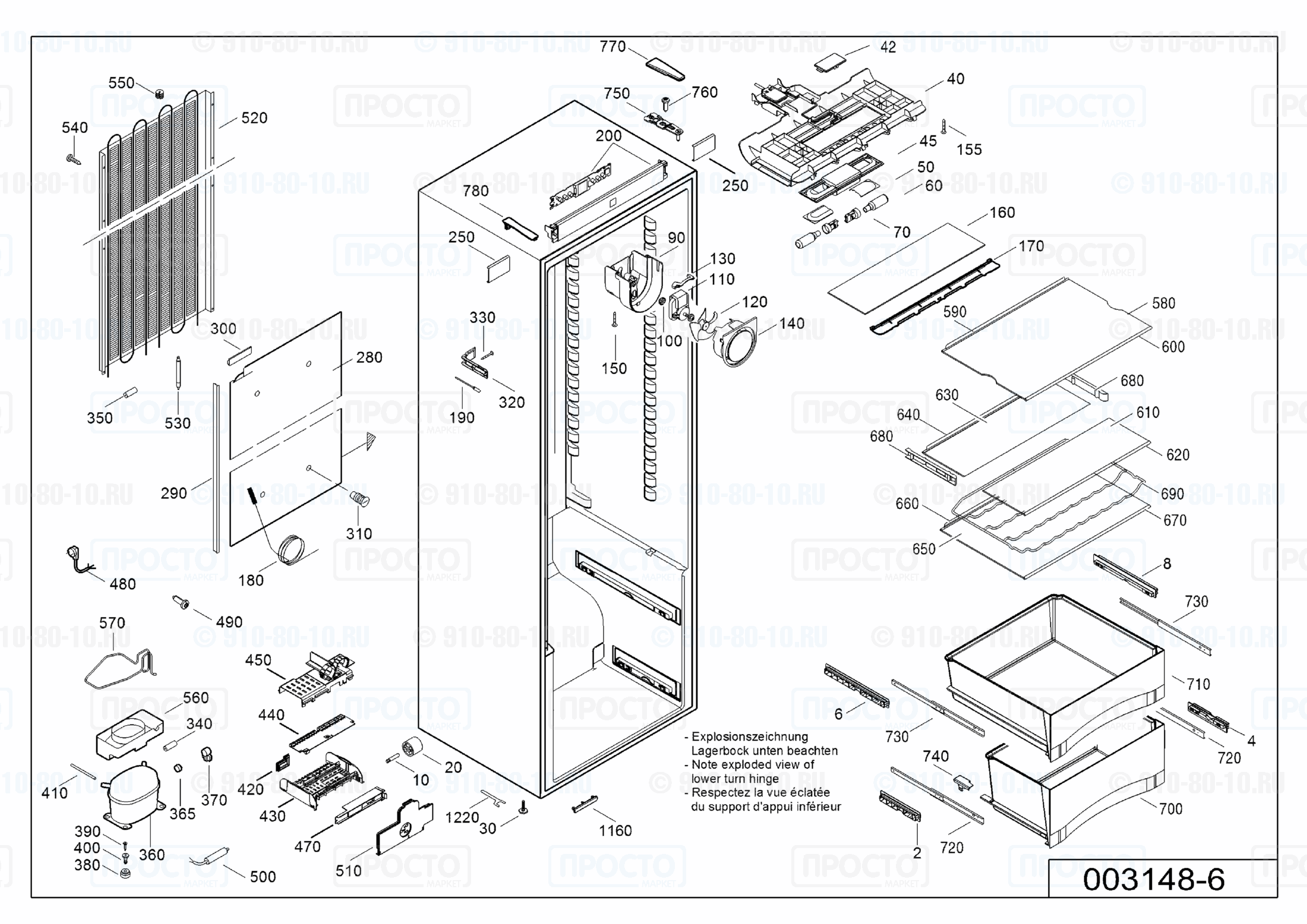 Взрыв-схема запчастей холодильника Liebherr K 3670-21A