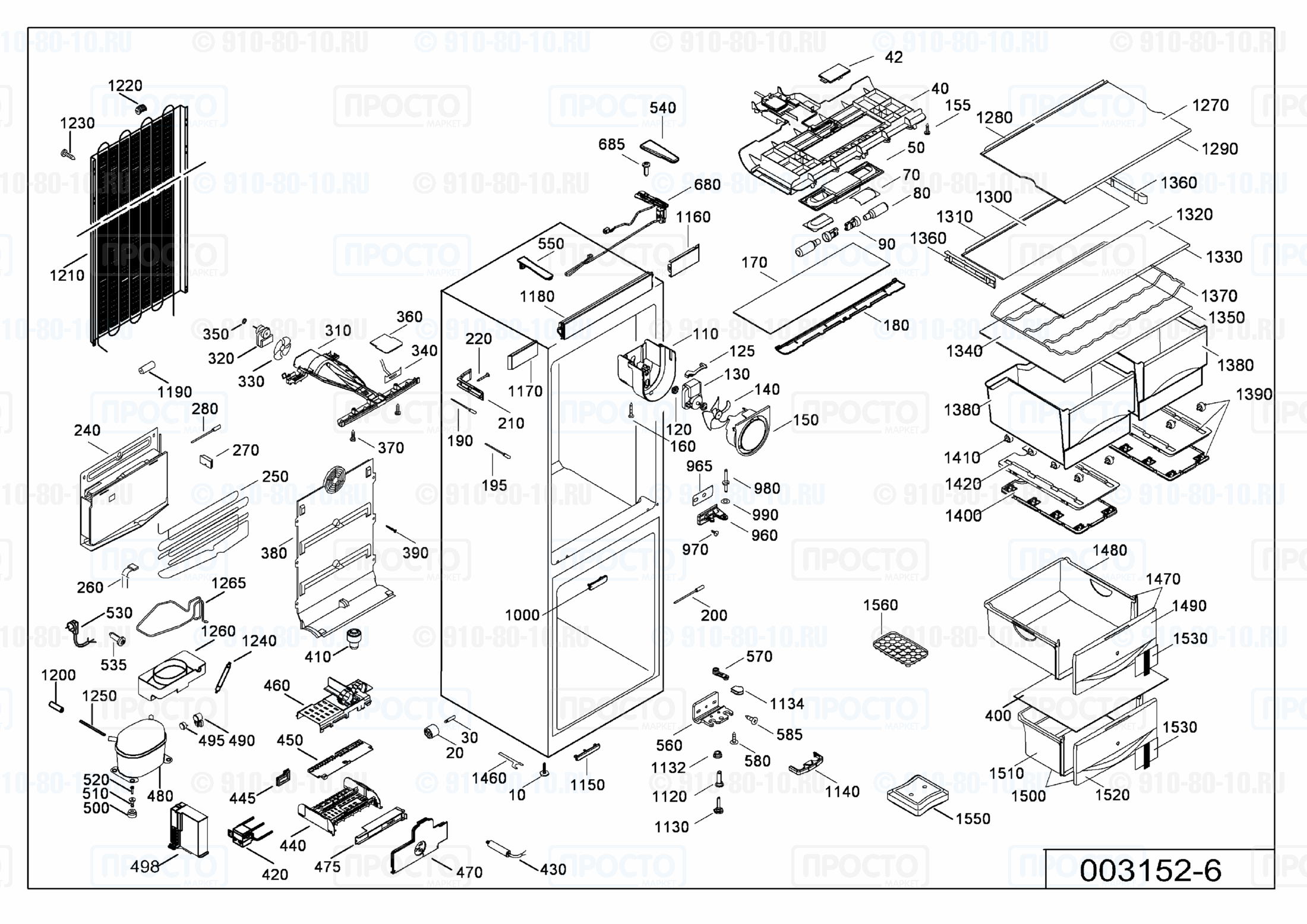 Взрыв-схема запчастей холодильника Liebherr CN 4056-10F