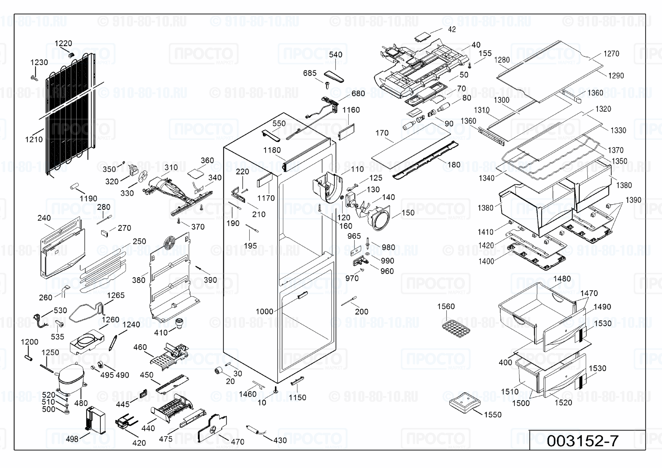 Взрыв-схема запчастей холодильника Liebherr CN 4056-20I