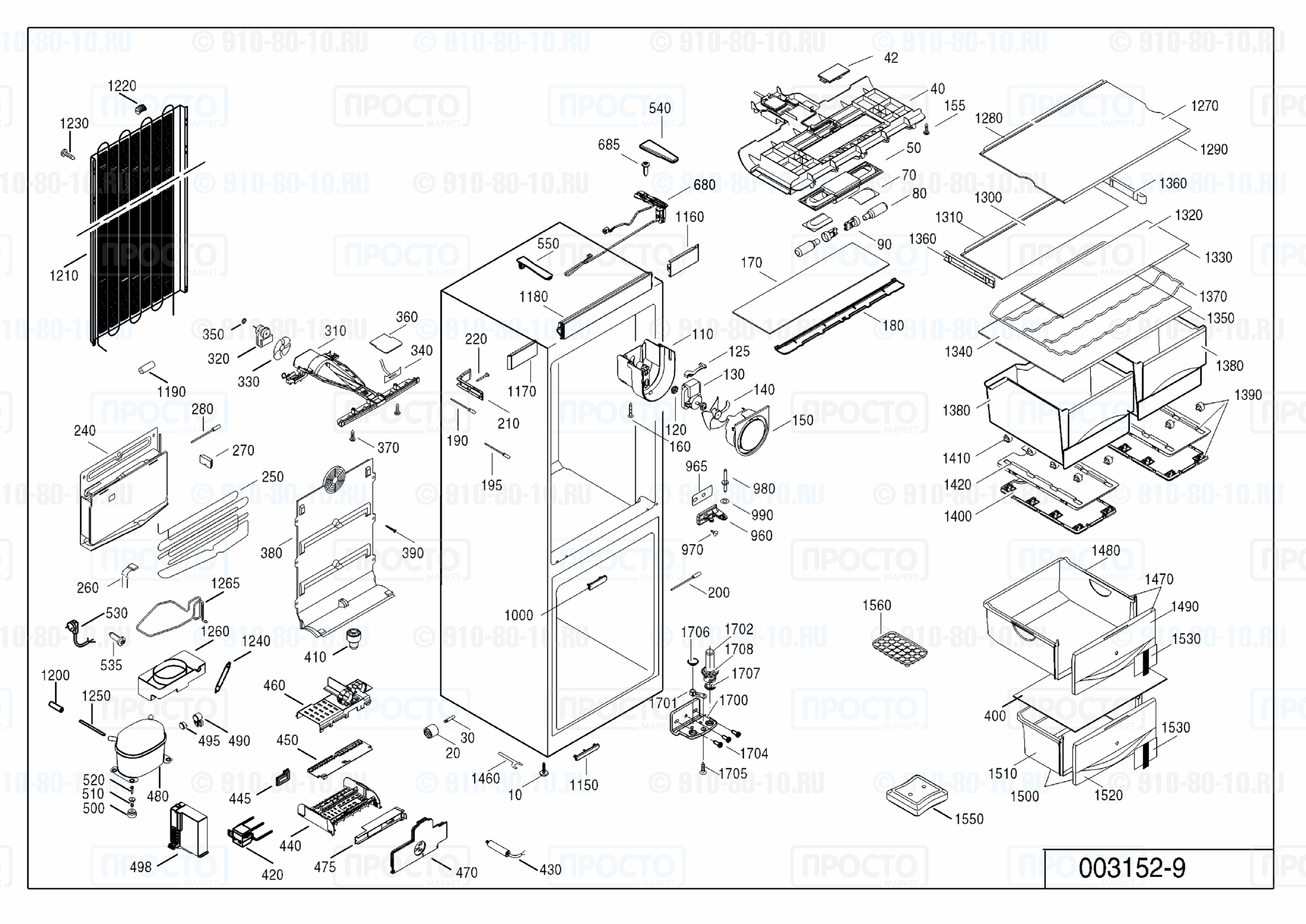 Взрыв-схема запчастей холодильника Liebherr CN 4056-20J