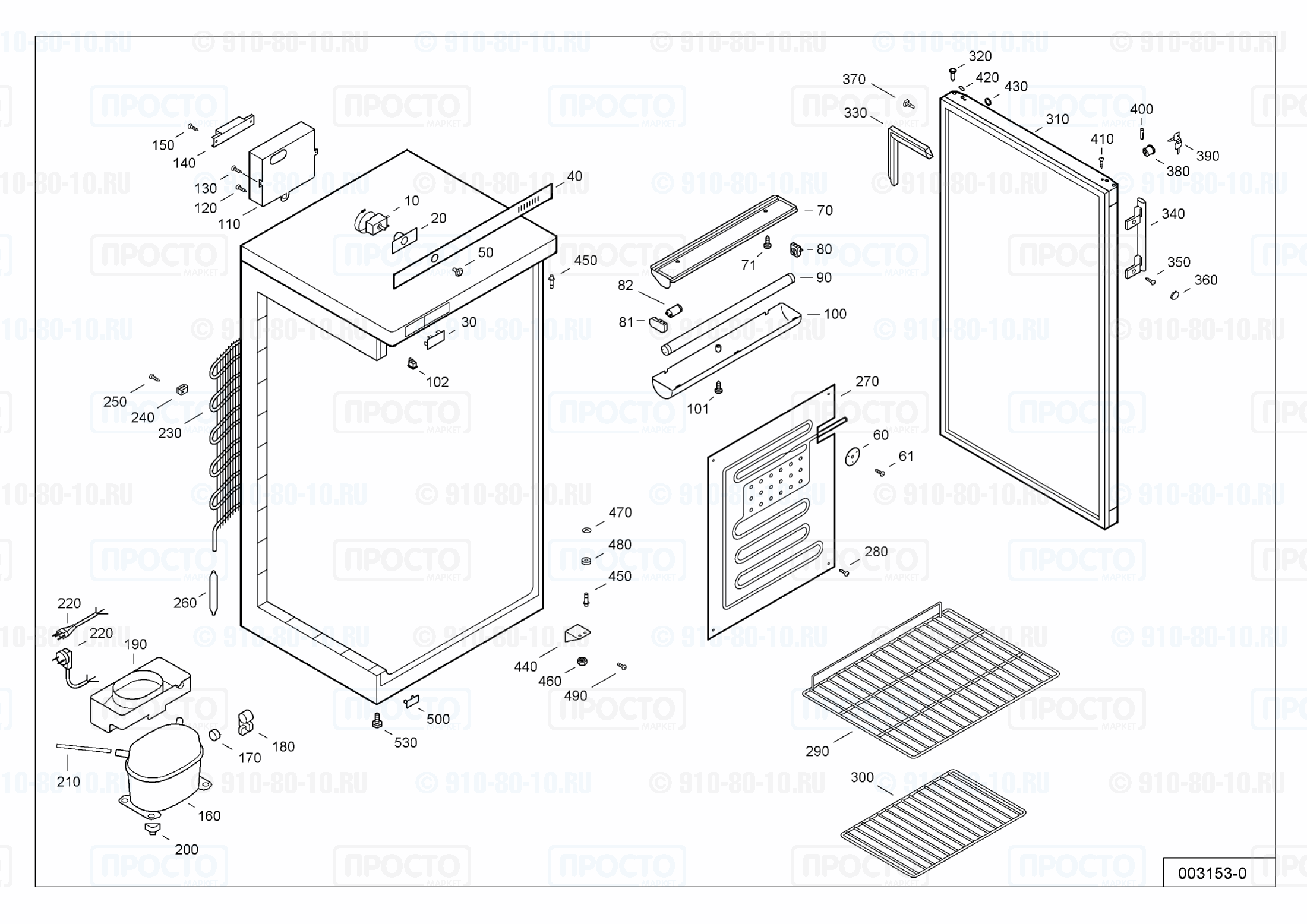 Взрыв-схема запчастей холодильника Liebherr FKS 2602-20B
