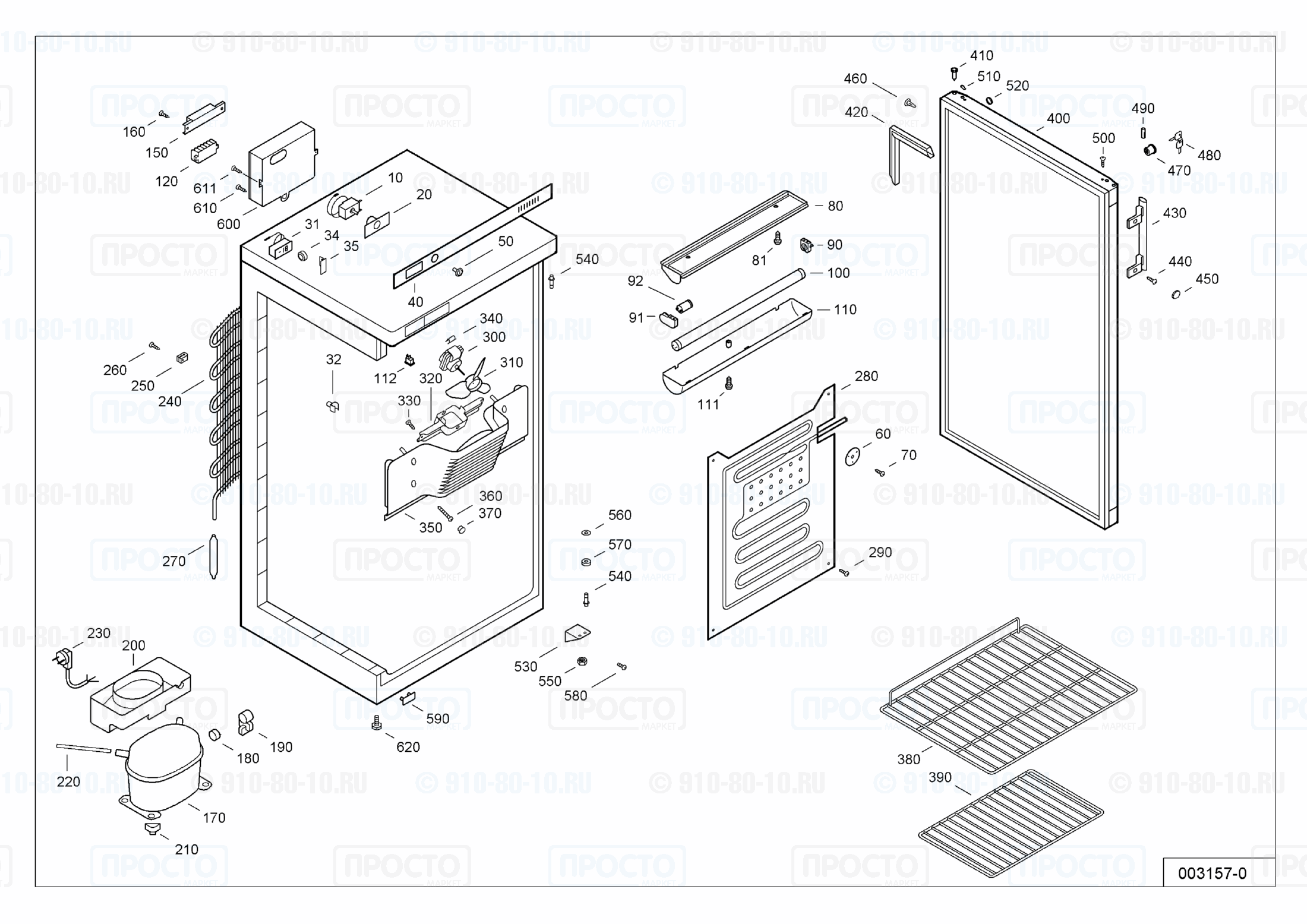 Взрыв-схема запчастей холодильника Liebherr UKS 2602-12H