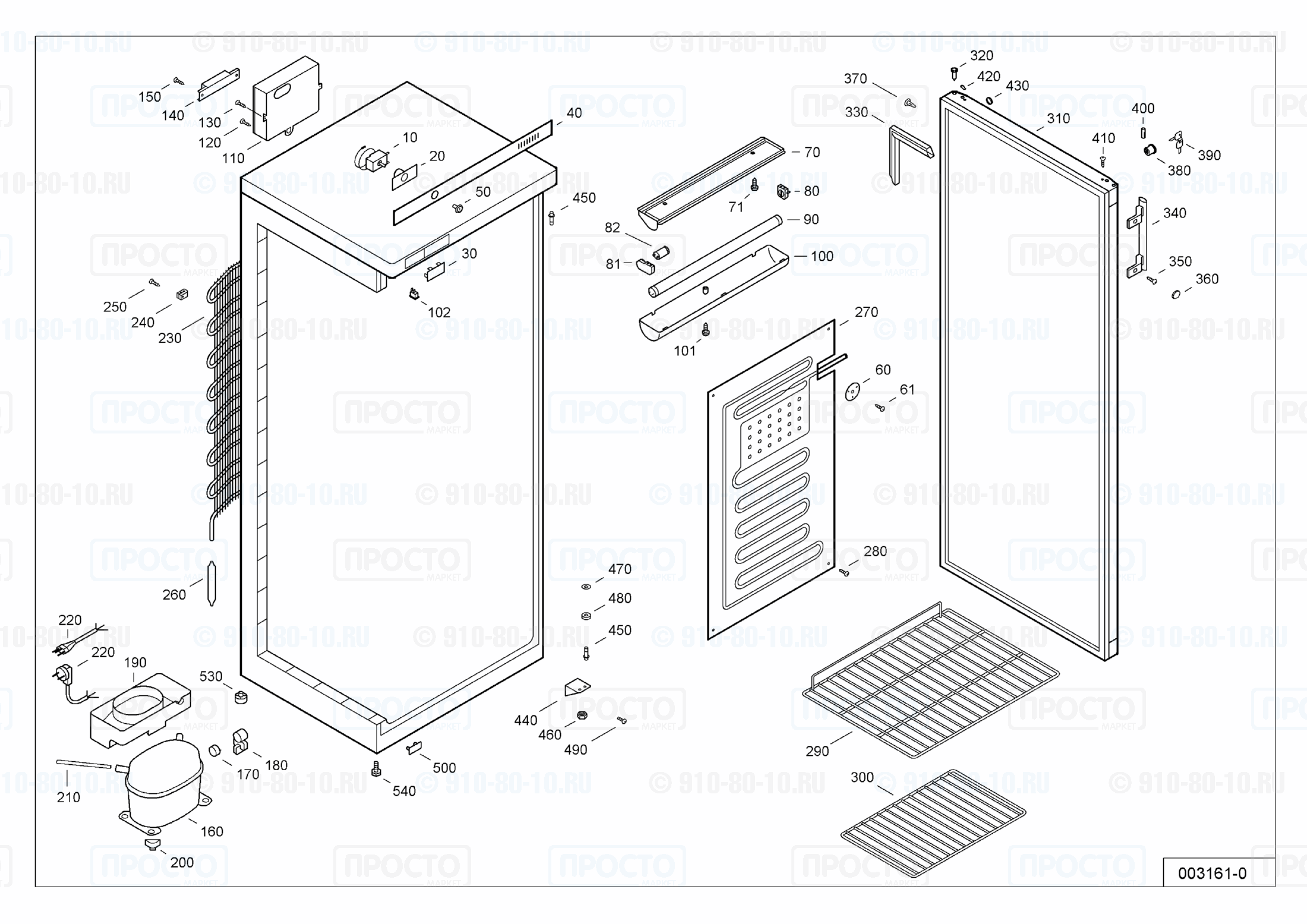Взрыв-схема запчастей холодильника Liebherr FKS 3602-20D