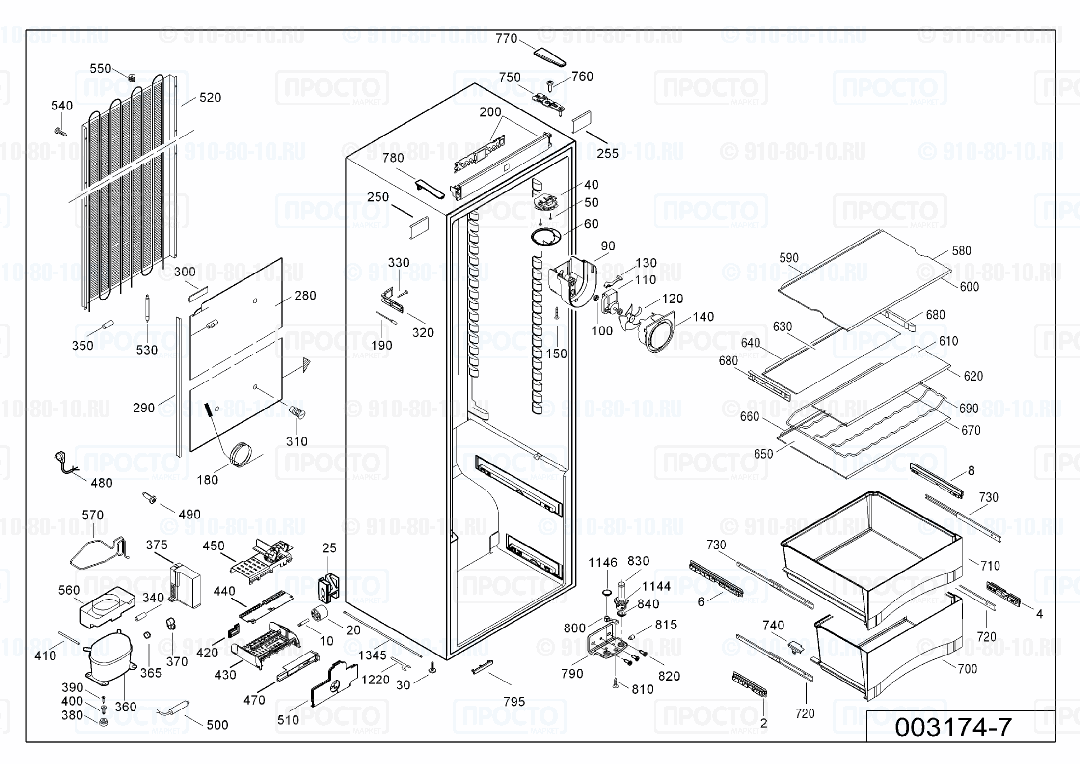 Взрыв-схема запчастей холодильника Liebherr SKes 3610-23