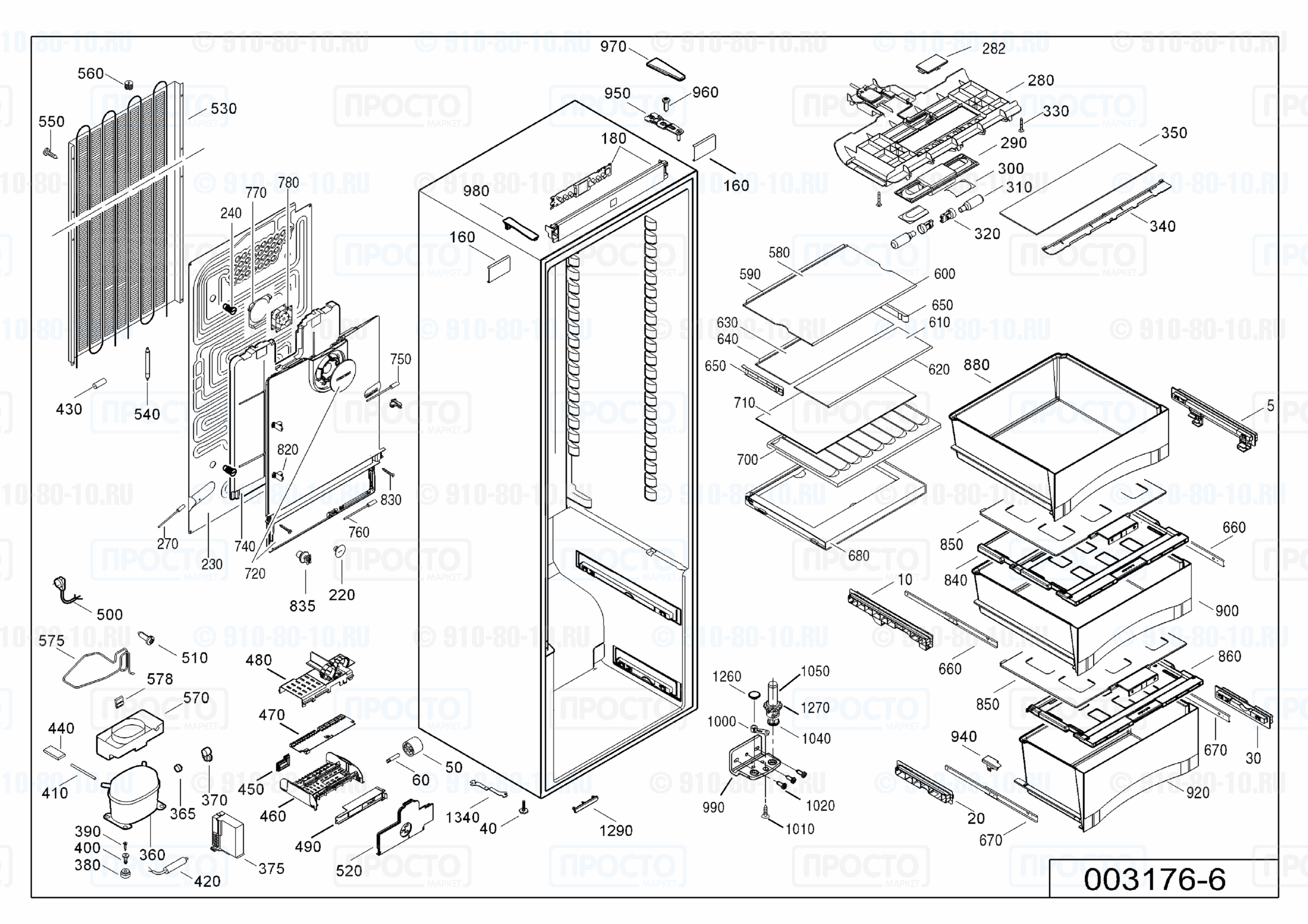 Взрыв-схема запчастей холодильника Liebherr KB 4260-22
