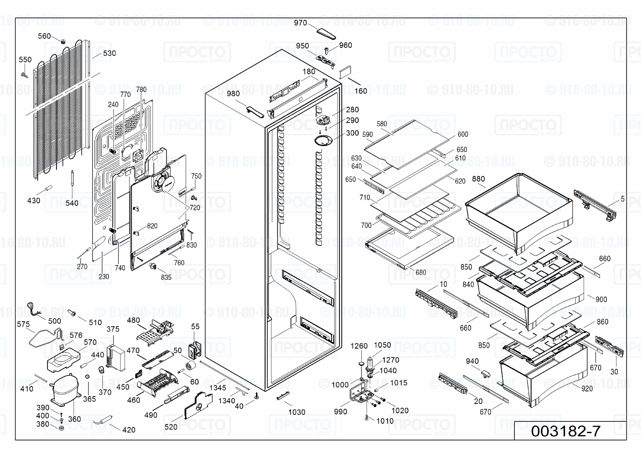 Взрыв-схема запчастей холодильника Liebherr SKBes 4210-22A