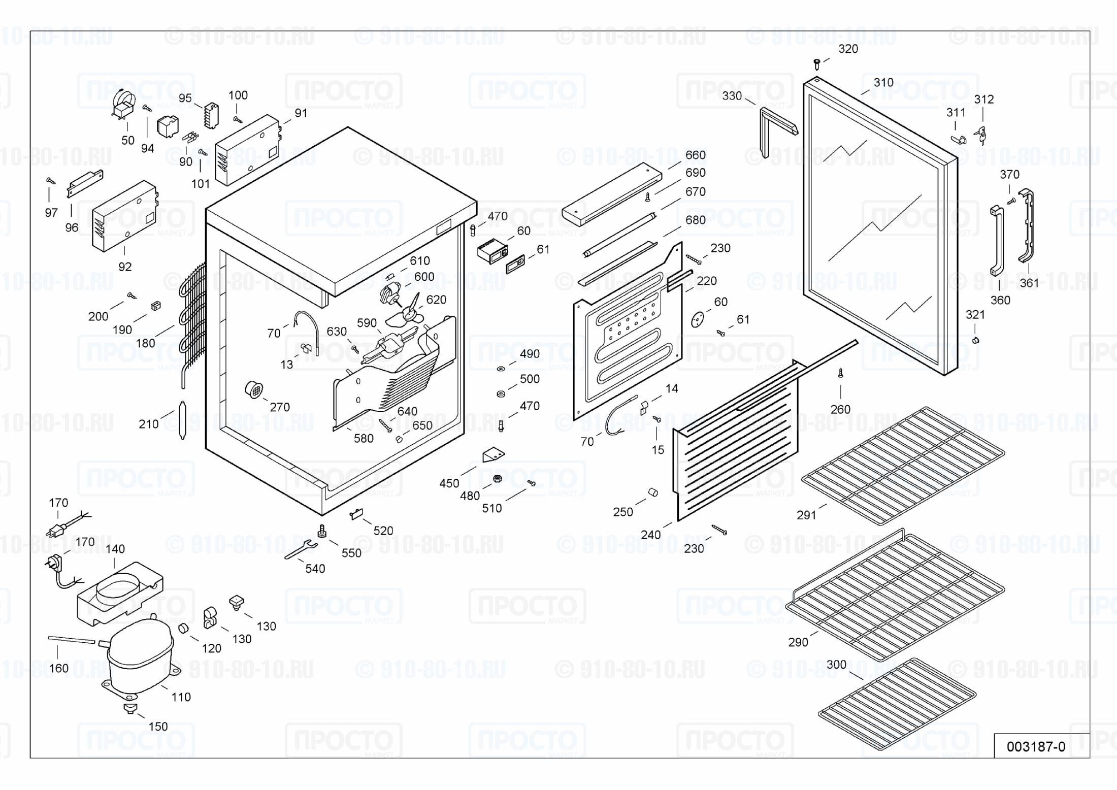Взрыв-схема запчастей холодильника Liebherr WKSw 1802-20