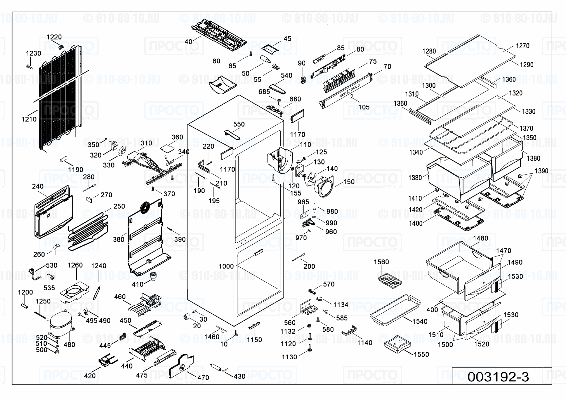 Взрыв-схема запчастей холодильника Liebherr CN 3513-21F