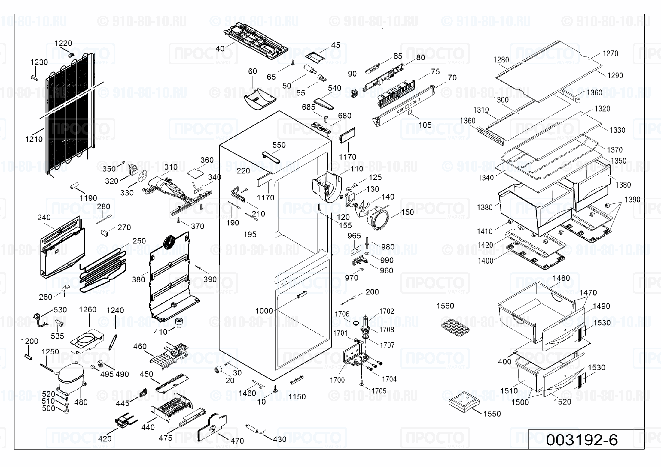 Взрыв-схема запчастей холодильника Liebherr CN 4013-21I