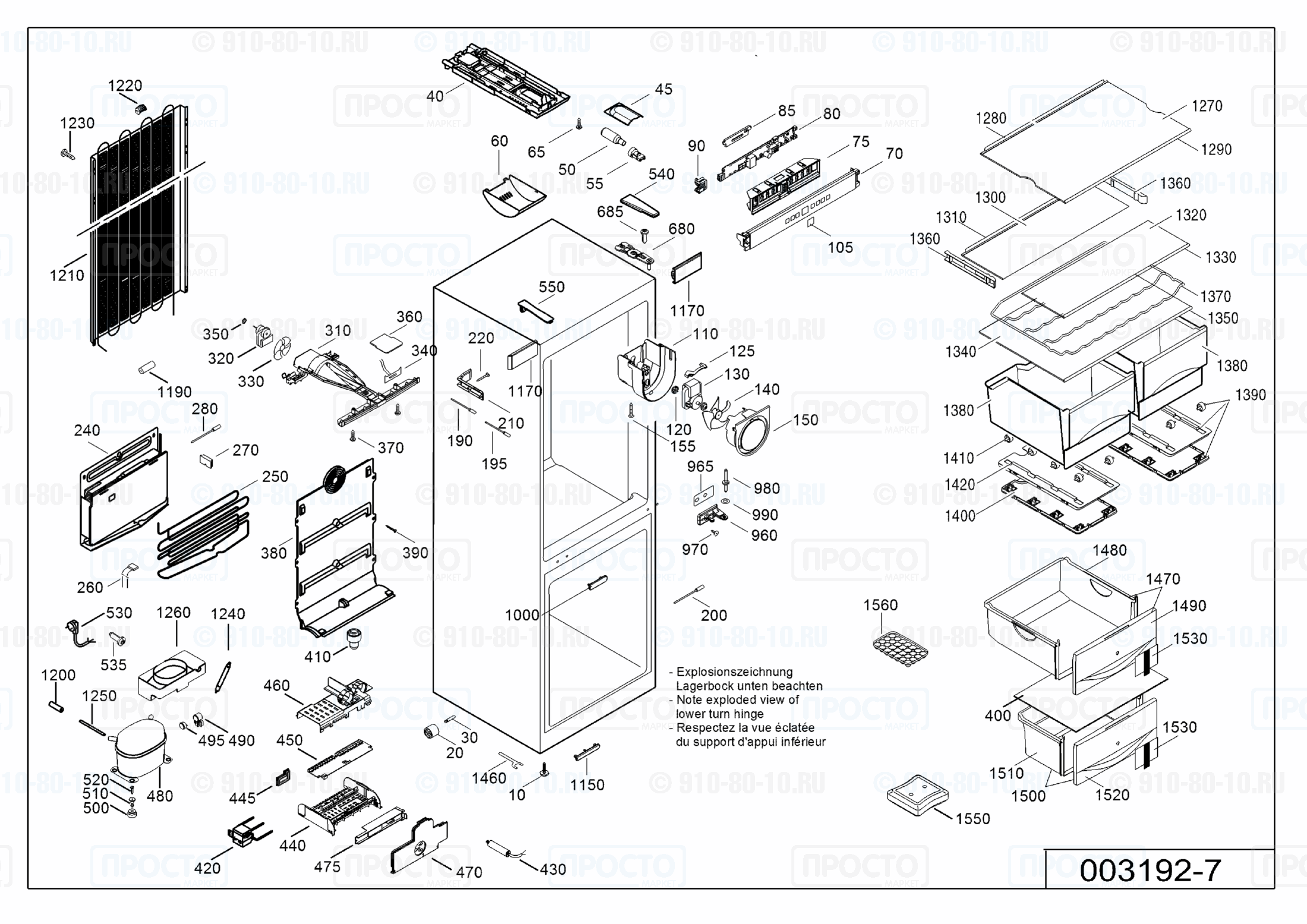Взрыв-схема запчастей холодильника Liebherr CN 4013-21G