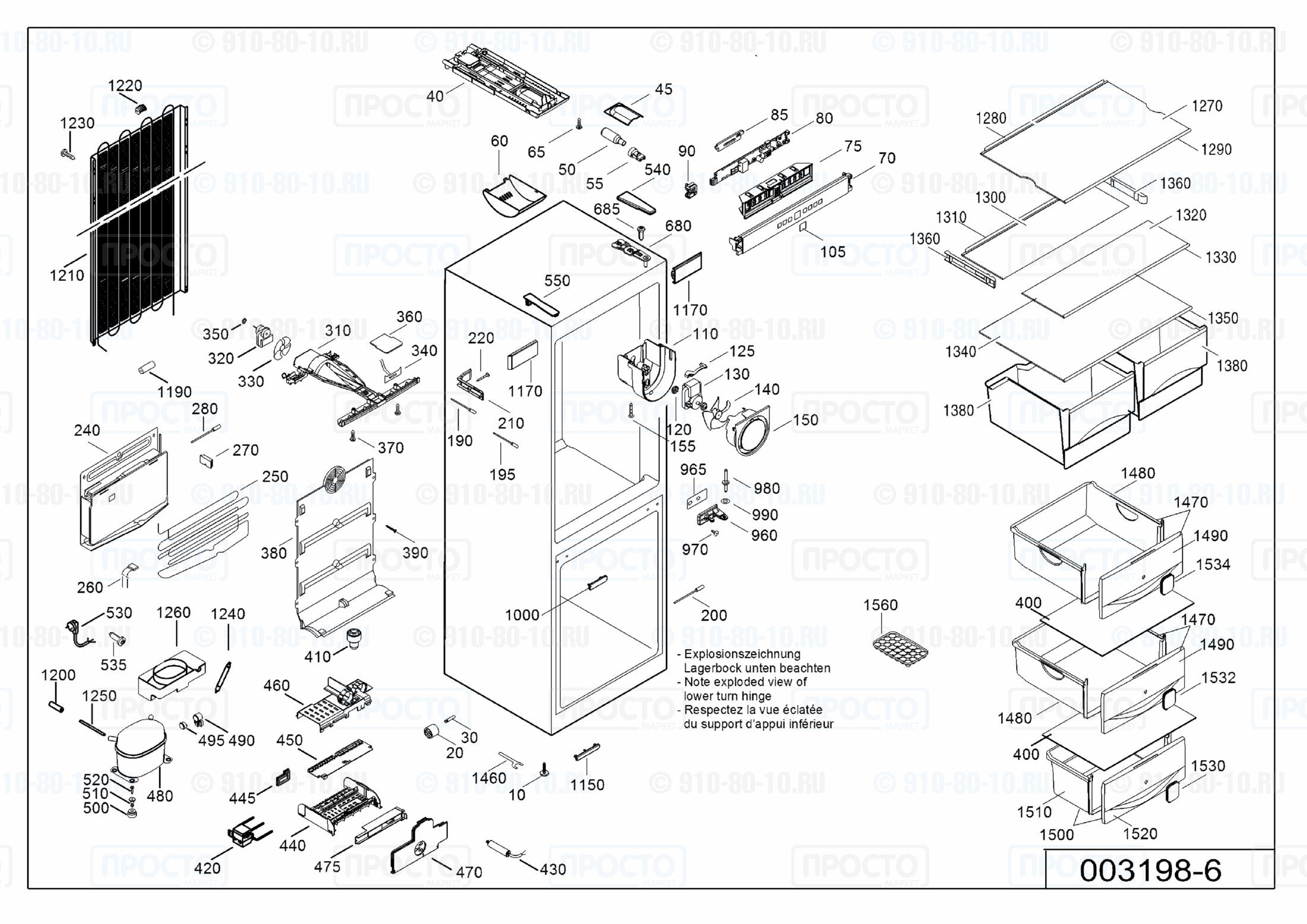 Взрыв-схема запчастей холодильника Liebherr CN 3503-21I