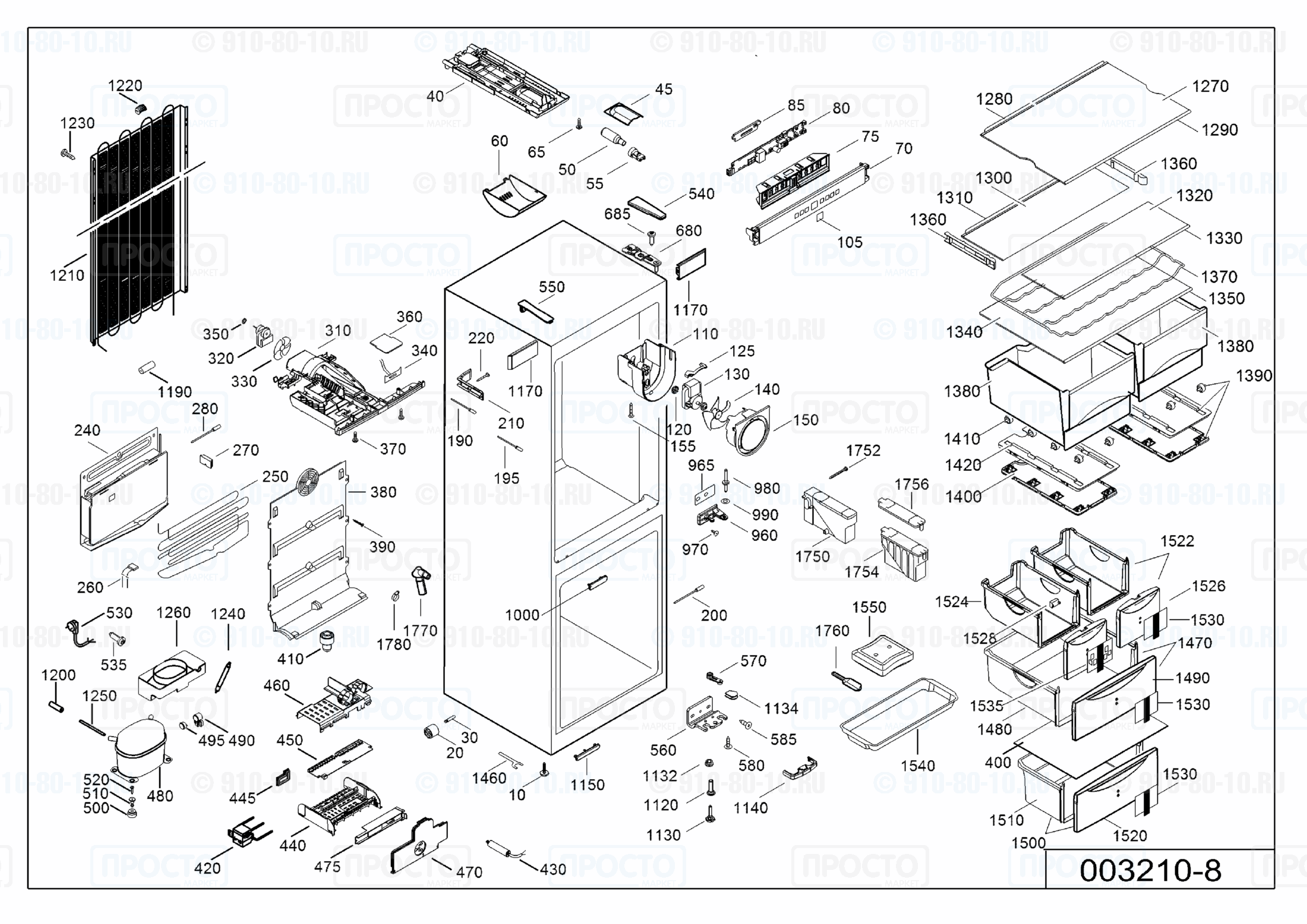 Взрыв-схема холодильника Liebherr CN 4023-20