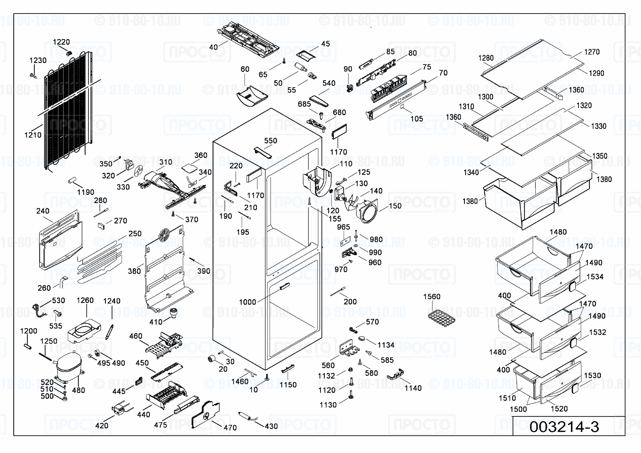 Взрыв-схема холодильника Liebherr CNesf 4003-21I