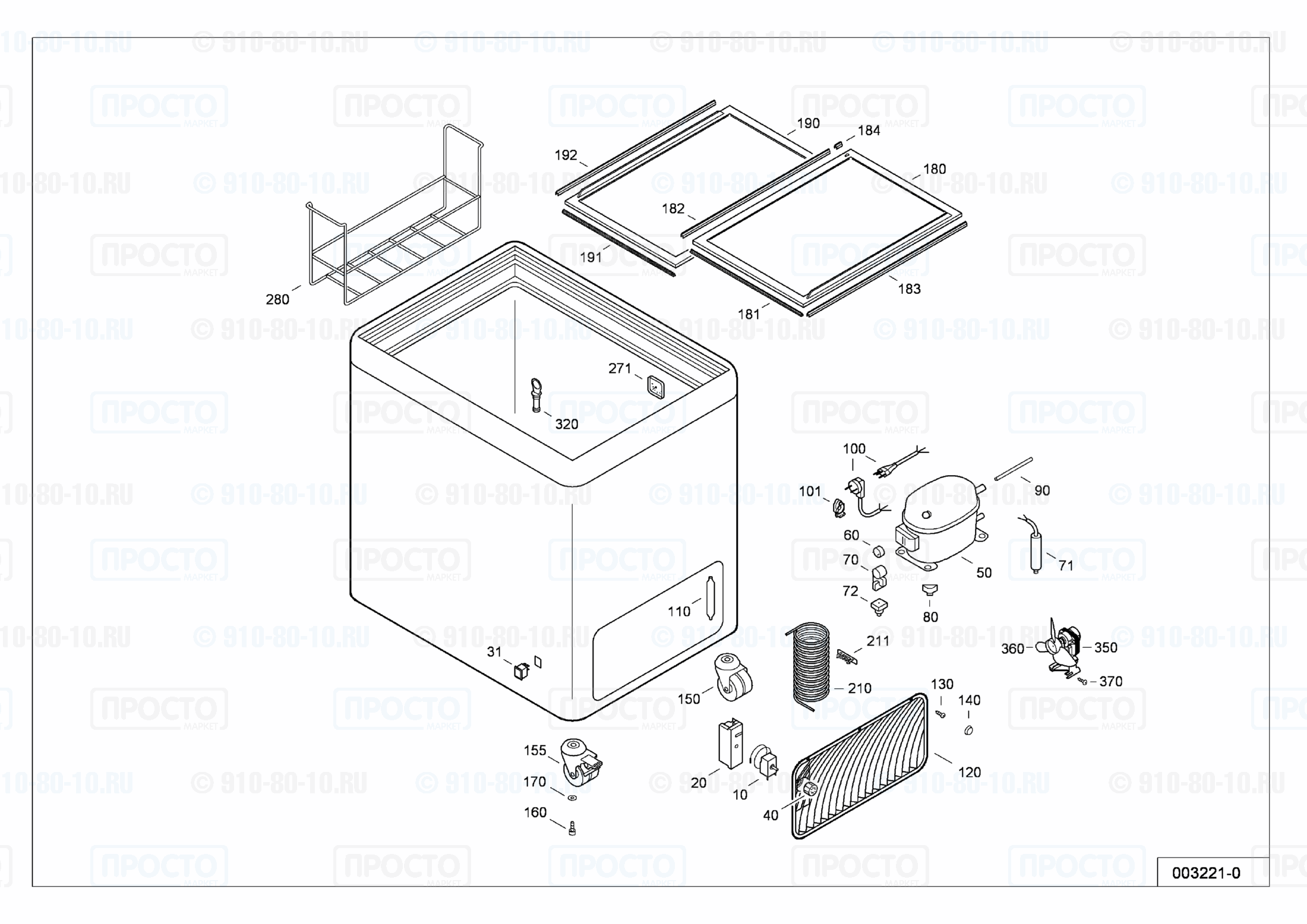 Взрыв-схема запчастей холодильника Liebherr GTE 3002-14B