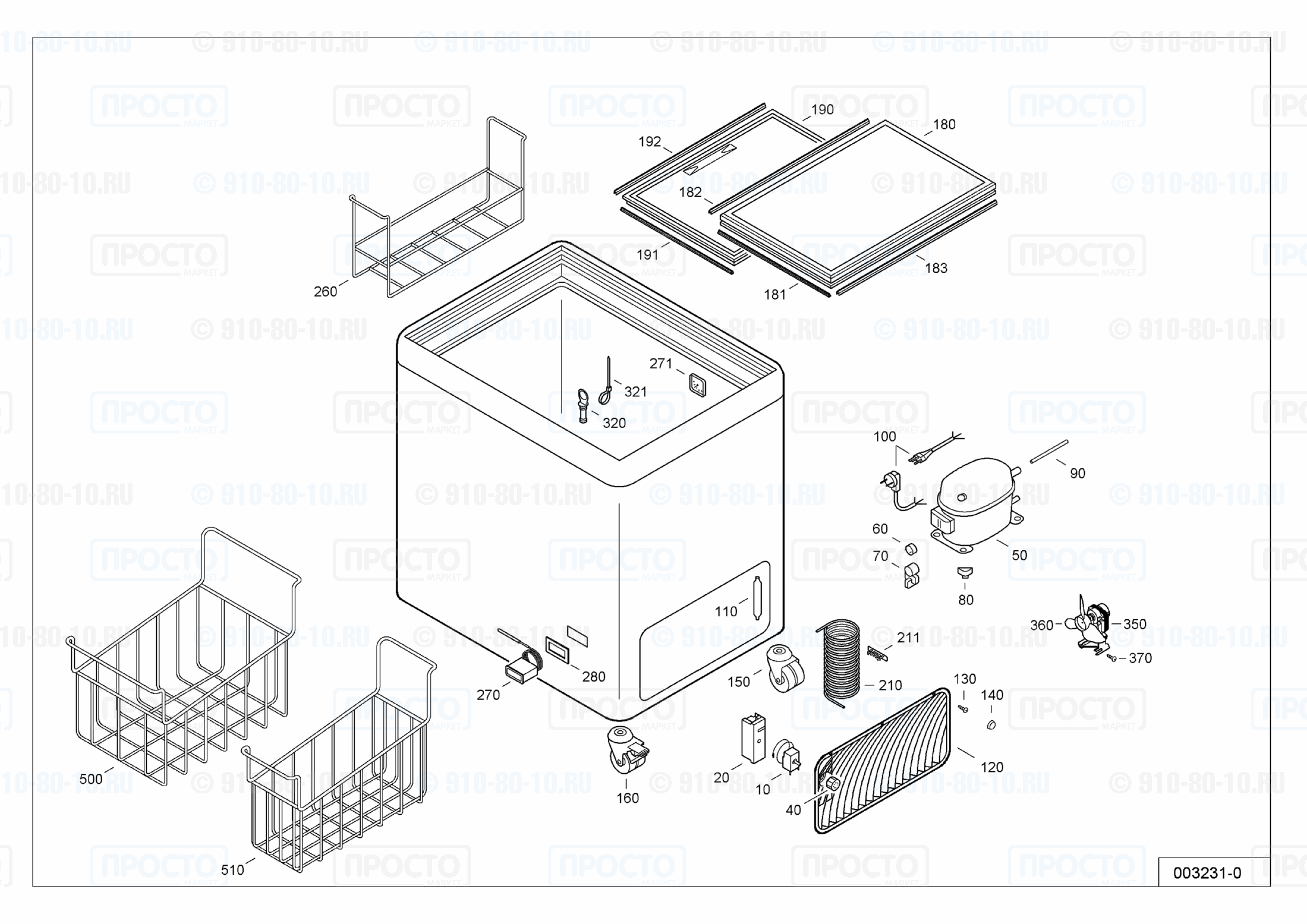 Взрыв-схема запчастей холодильника Liebherr GTE 3000-14