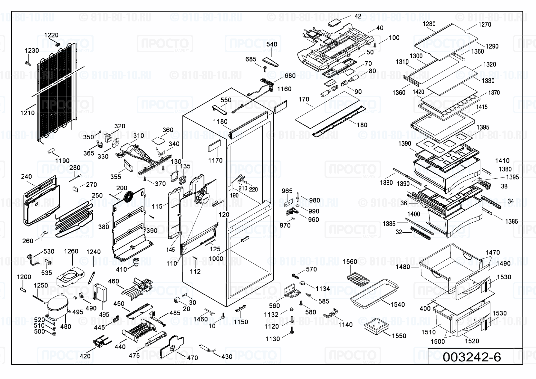 Взрыв-схема запчастей холодильника Liebherr CBN 3956-20F