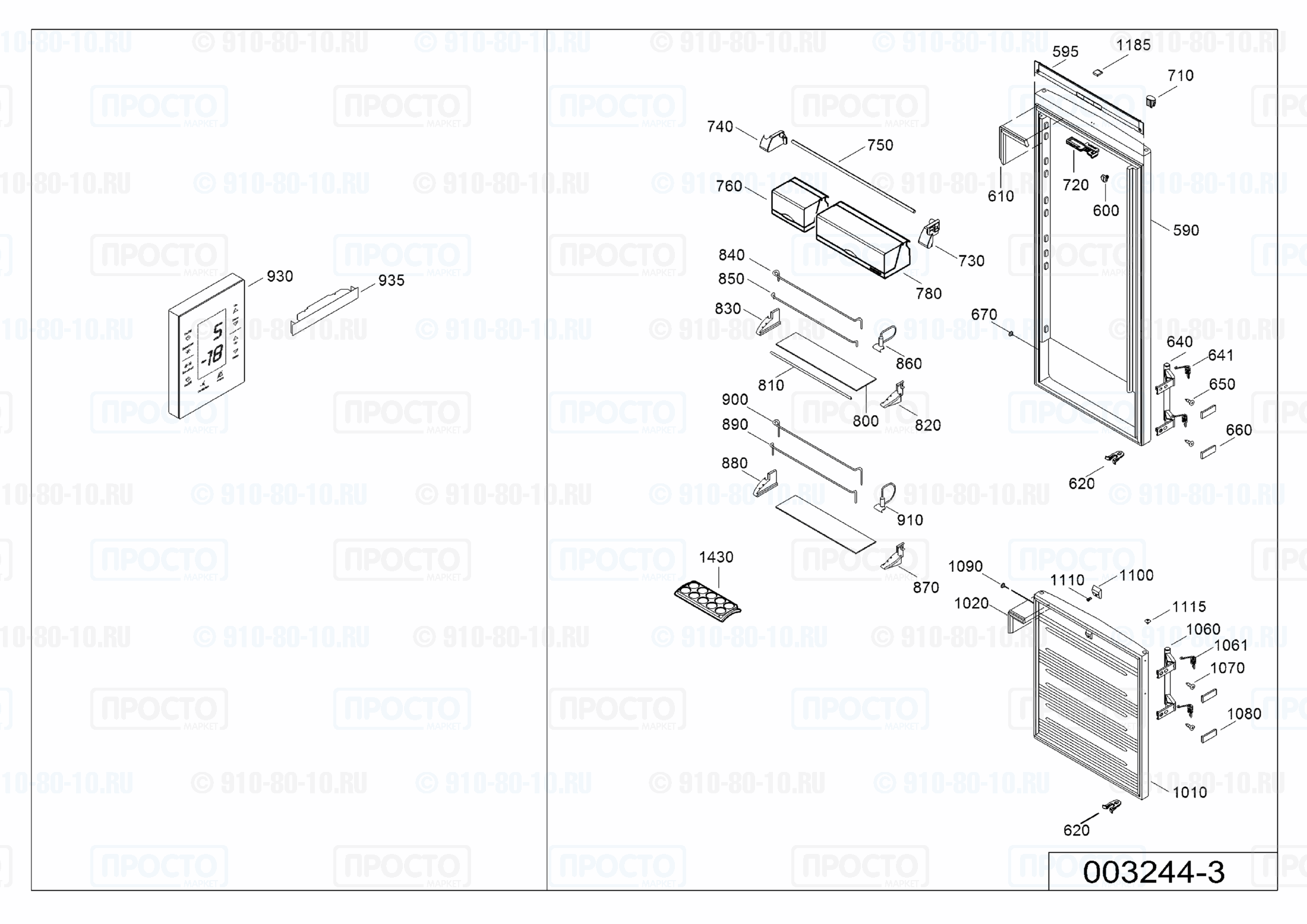 Взрыв-схема холодильника Liebherr CBN 3656-20H