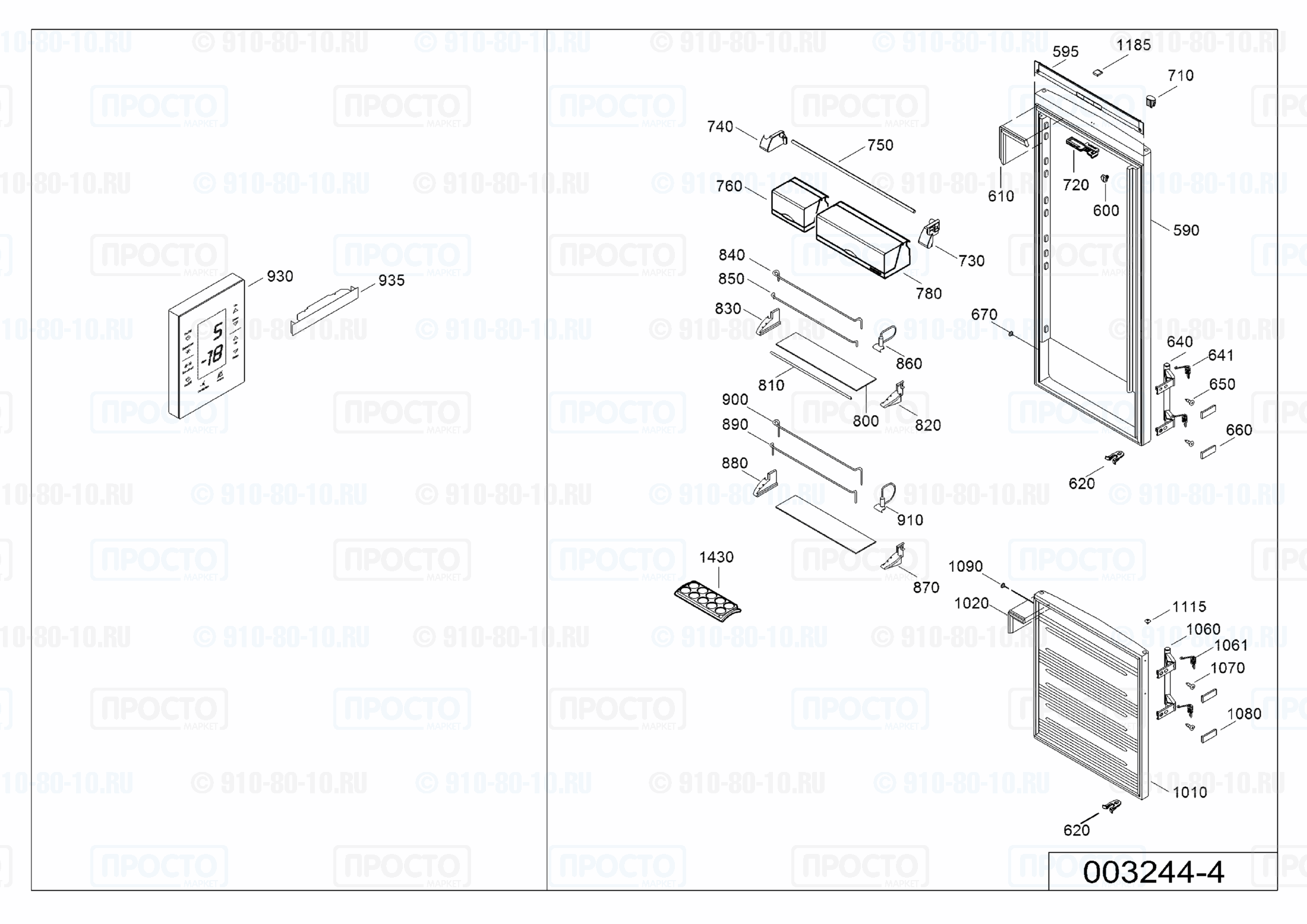 Взрыв-схема холодильника Liebherr CBNP 3956-20C