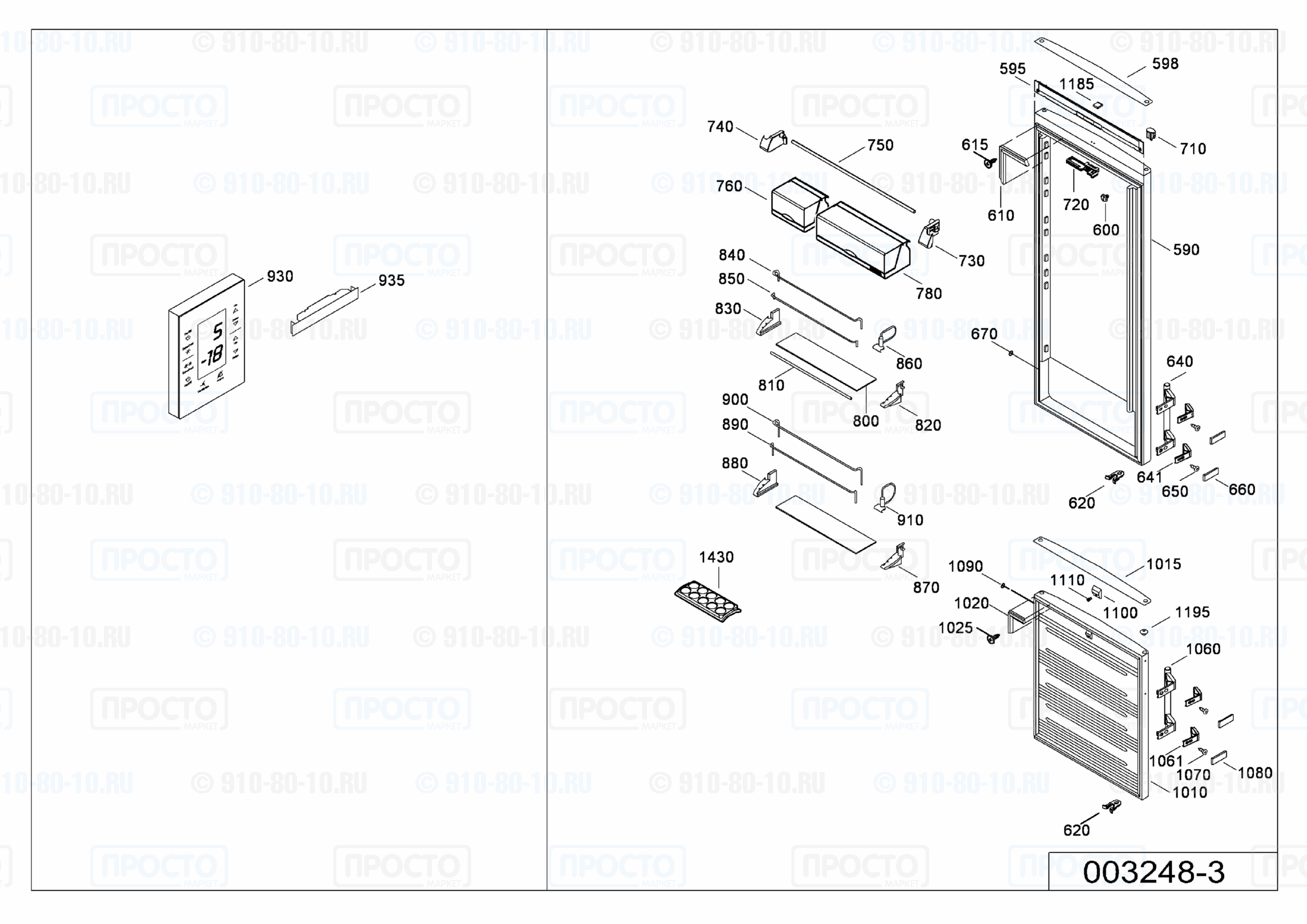 Взрыв-схема холодильника Liebherr CBNPes 3956-20J