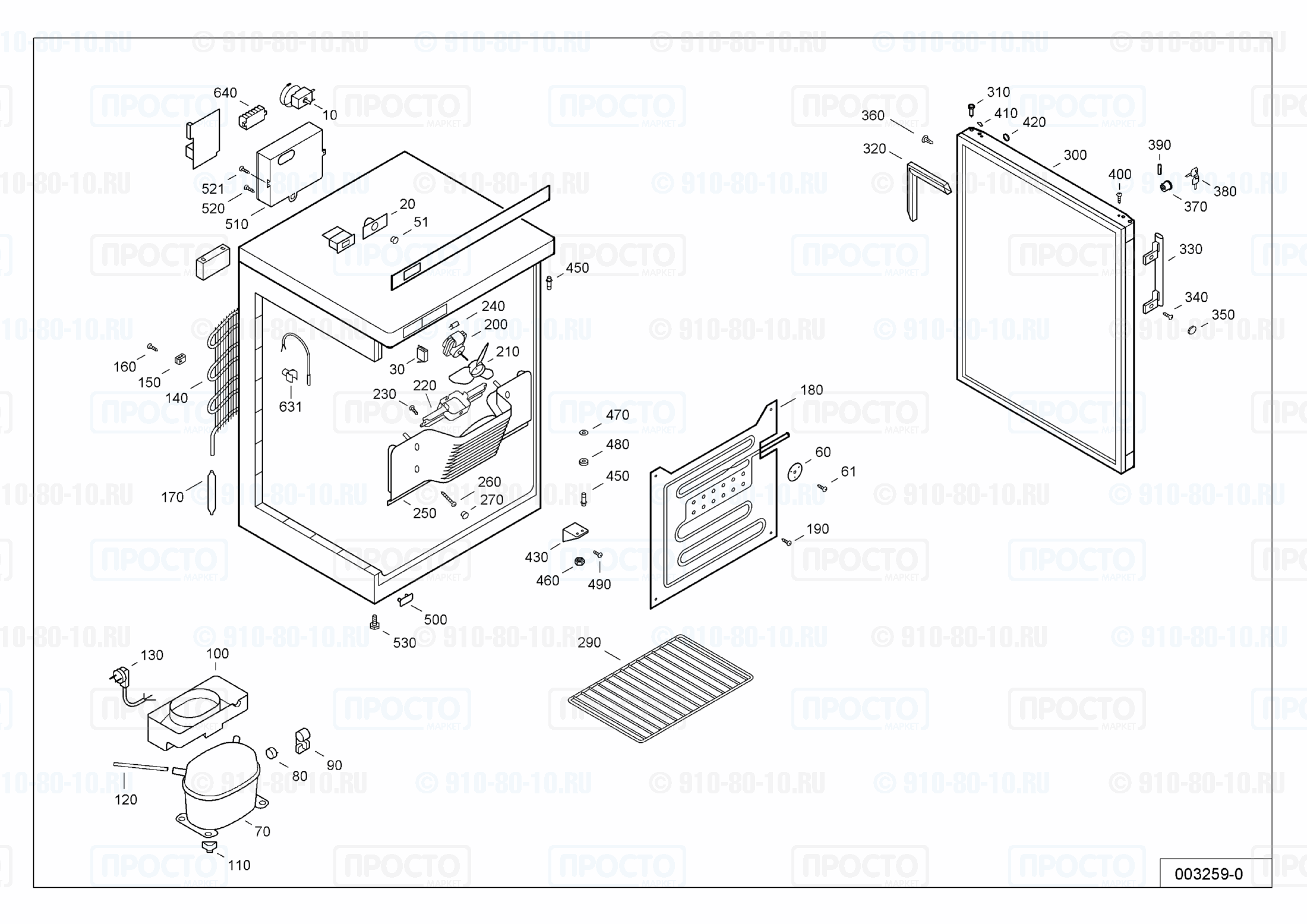 Взрыв-схема холодильника Liebherr UKS 1801-21E