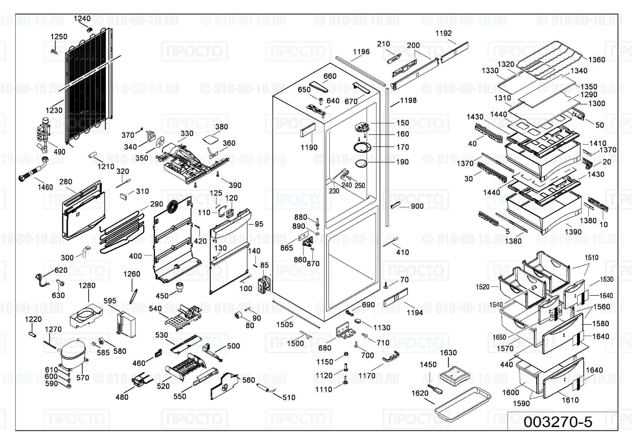 Взрыв-схема запчастей холодильника Liebherr SBNes 3210-21A