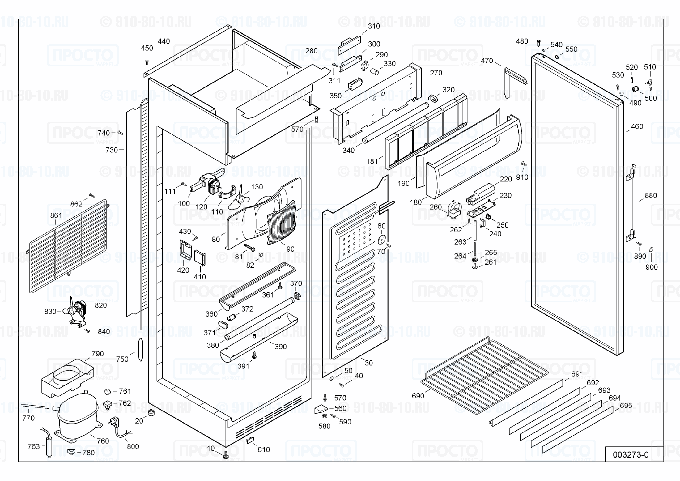 Взрыв-схема запчастей холодильника Liebherr FKDv 4302-20M
