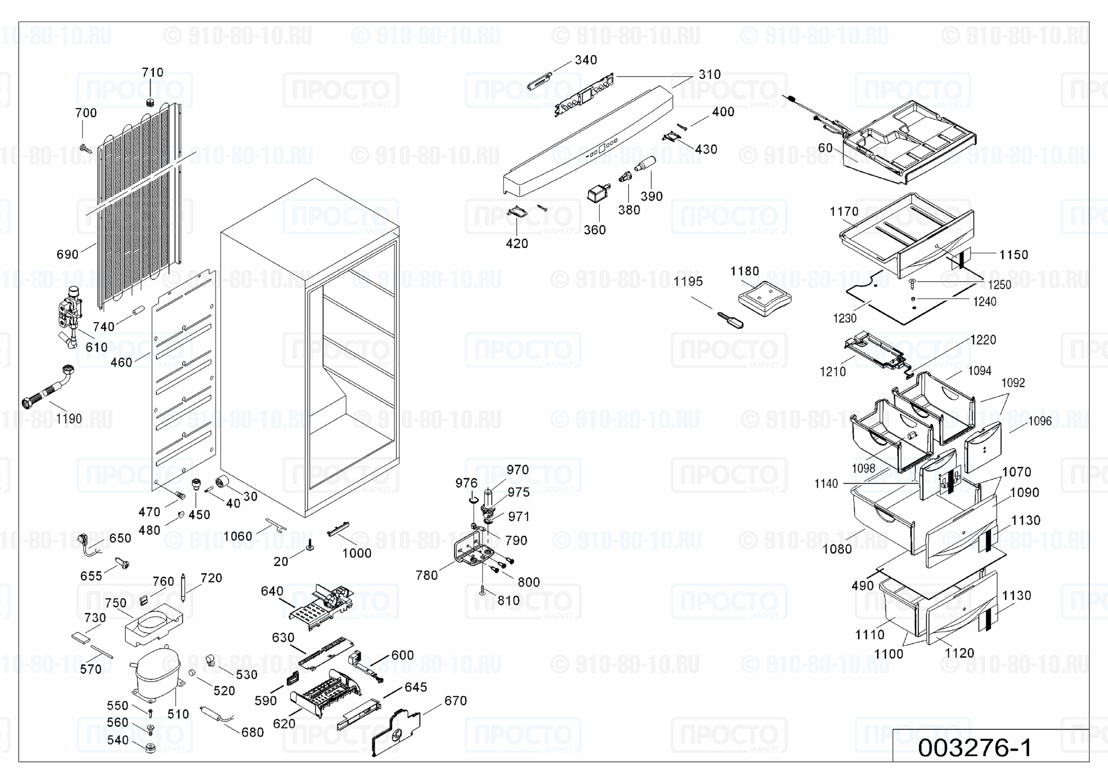 Взрыв-схема холодильника Liebherr GN 3076-21F