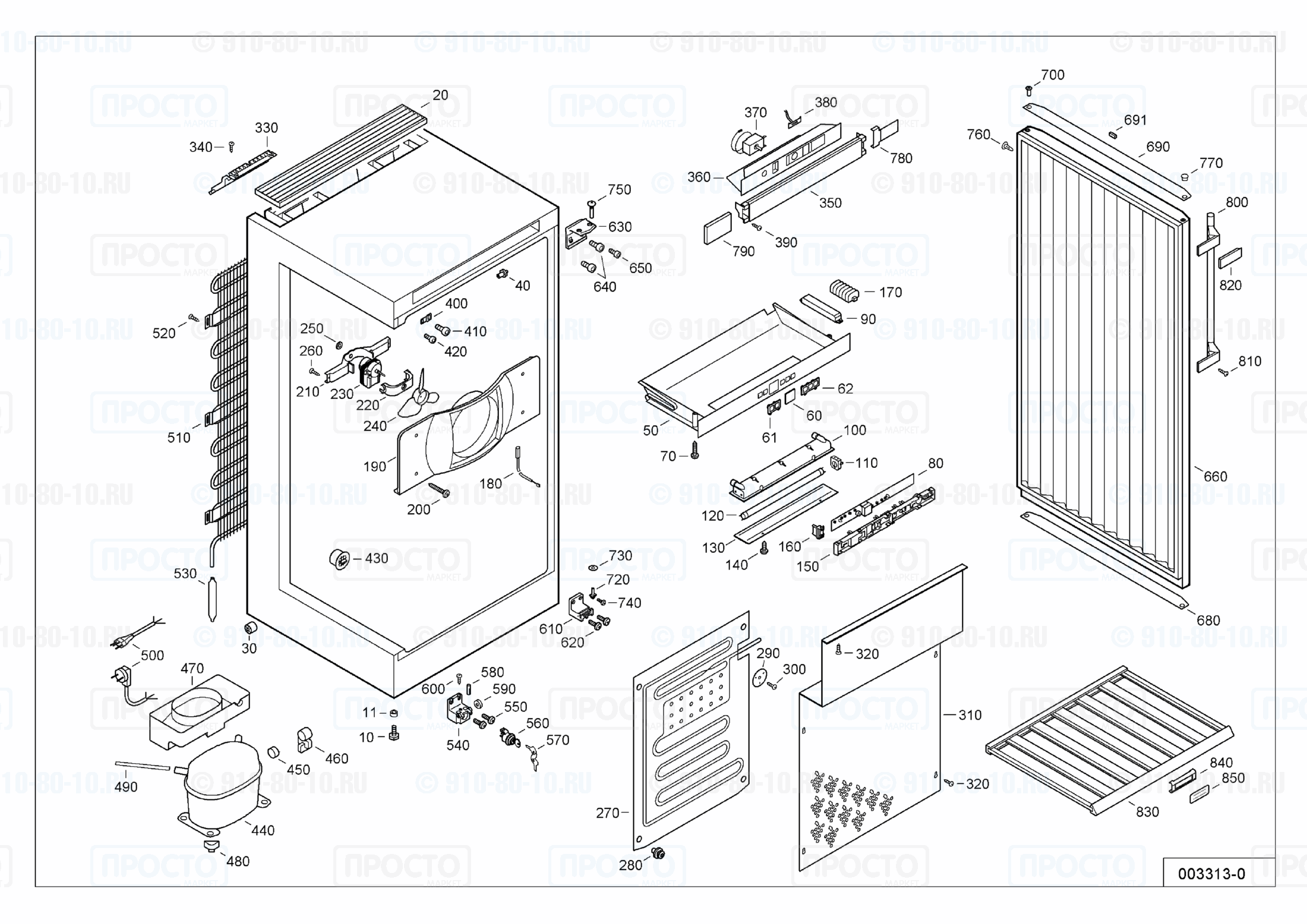 Взрыв-схема холодильника Liebherr WKes 4176-26A