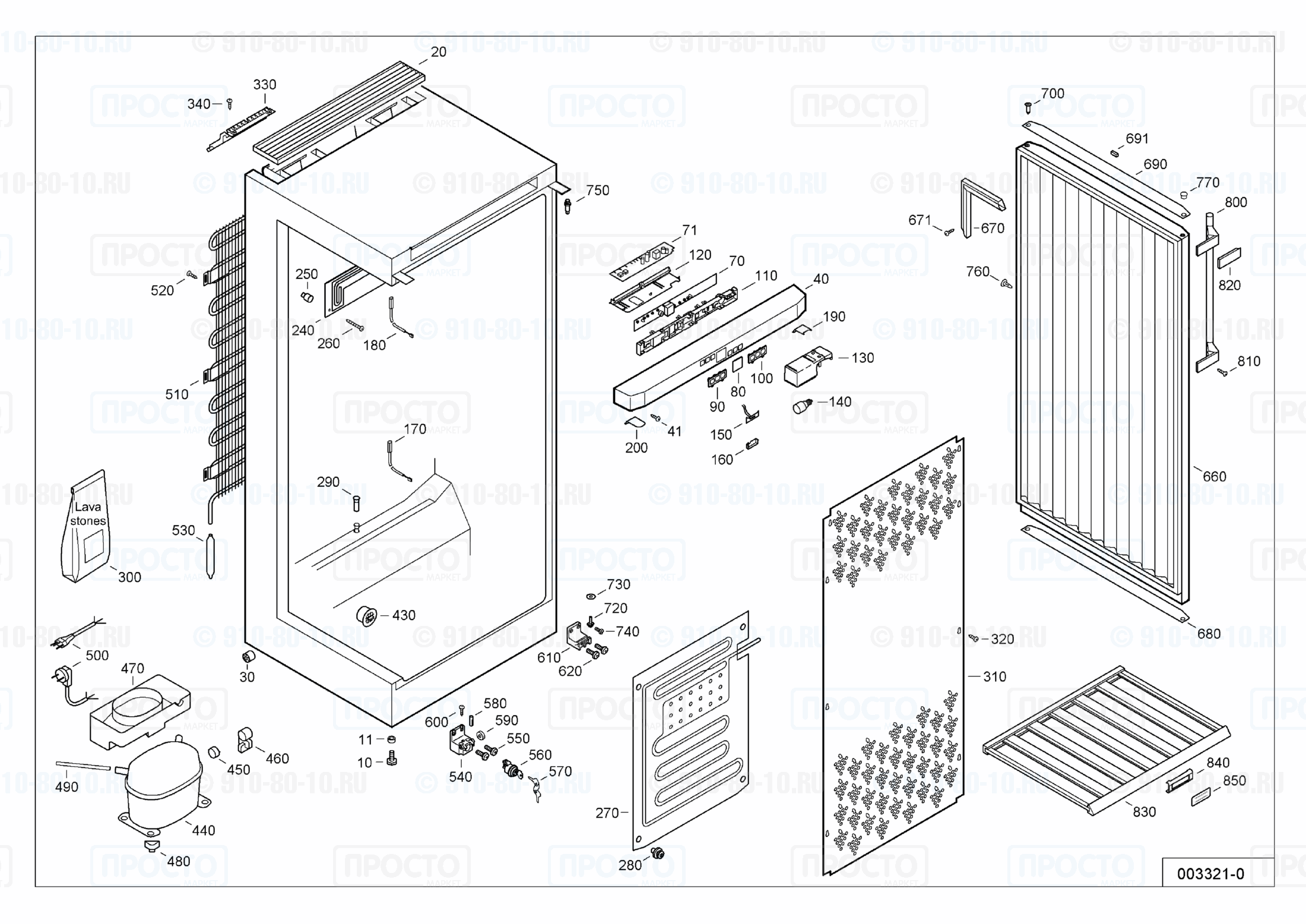 Взрыв-схема запчастей холодильника Liebherr WT 4176-20B