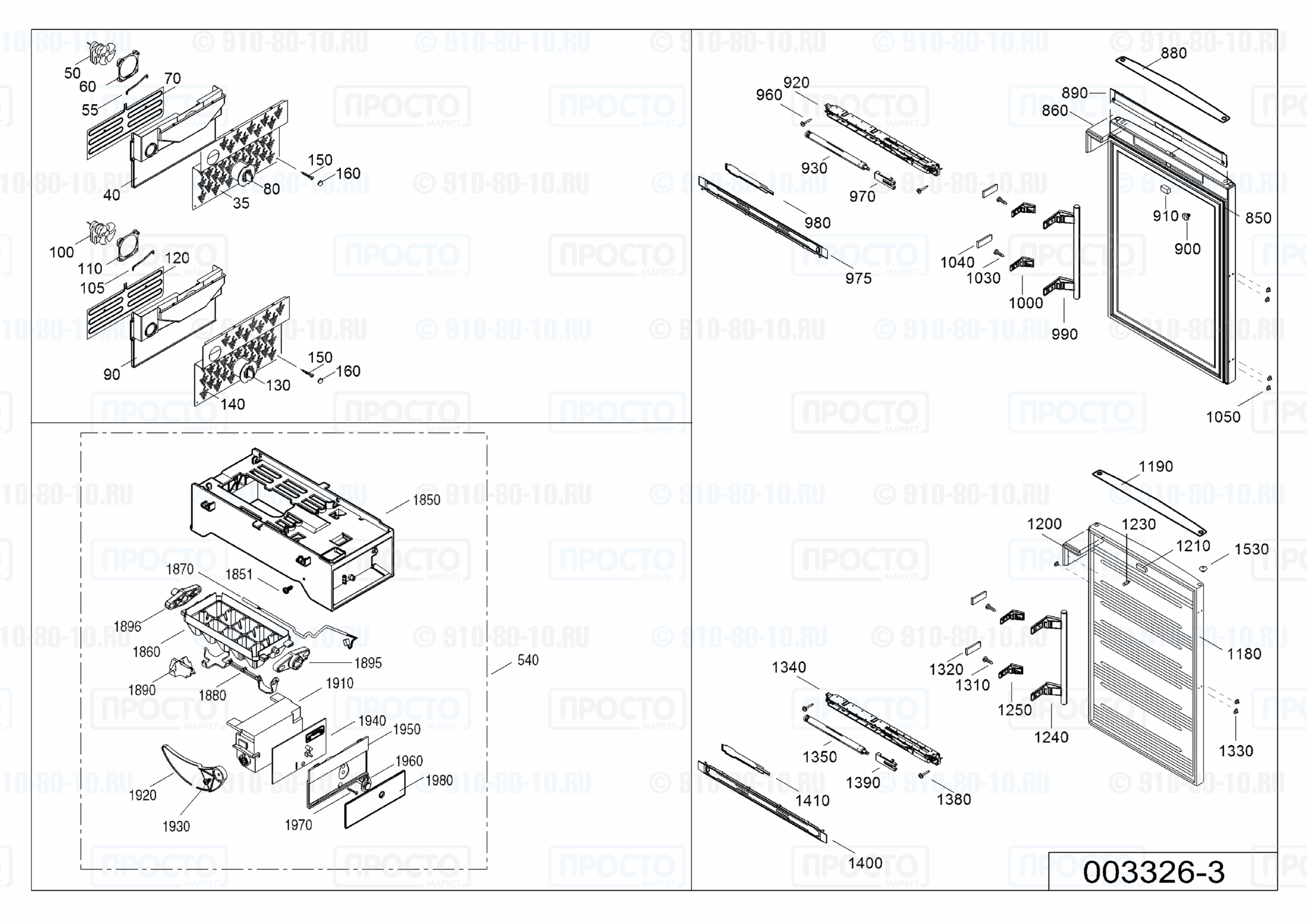 Взрыв-схема холодильника Liebherr SWTNes 3010-22A