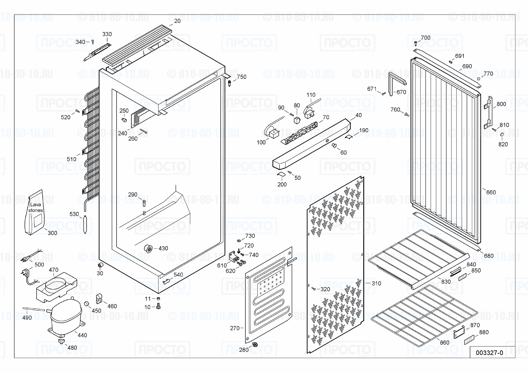 Взрыв-схема запчастей холодильника Liebherr WT 4126-20E