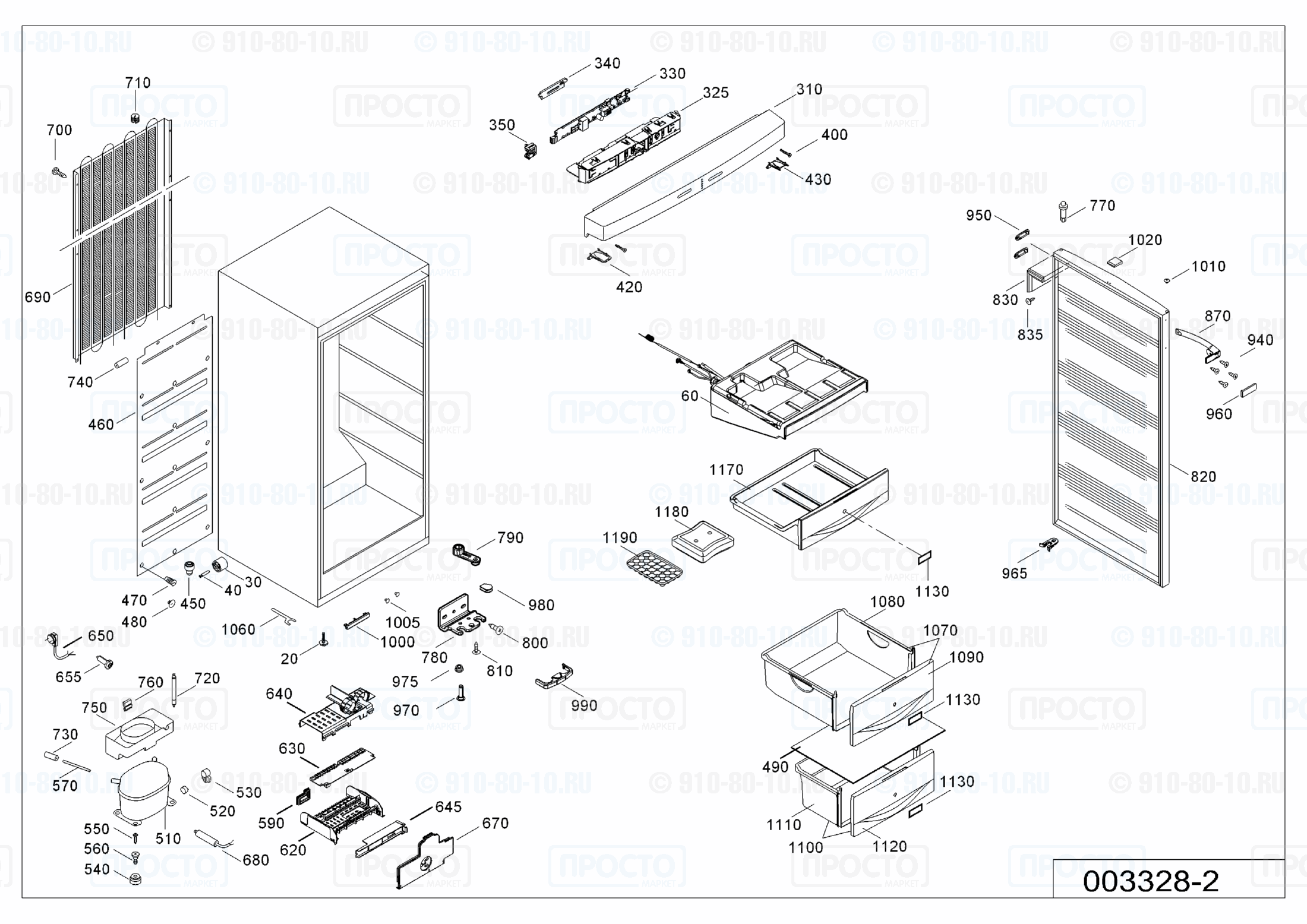 Взрыв-схема запчастей холодильника Liebherr GN 2313-20I